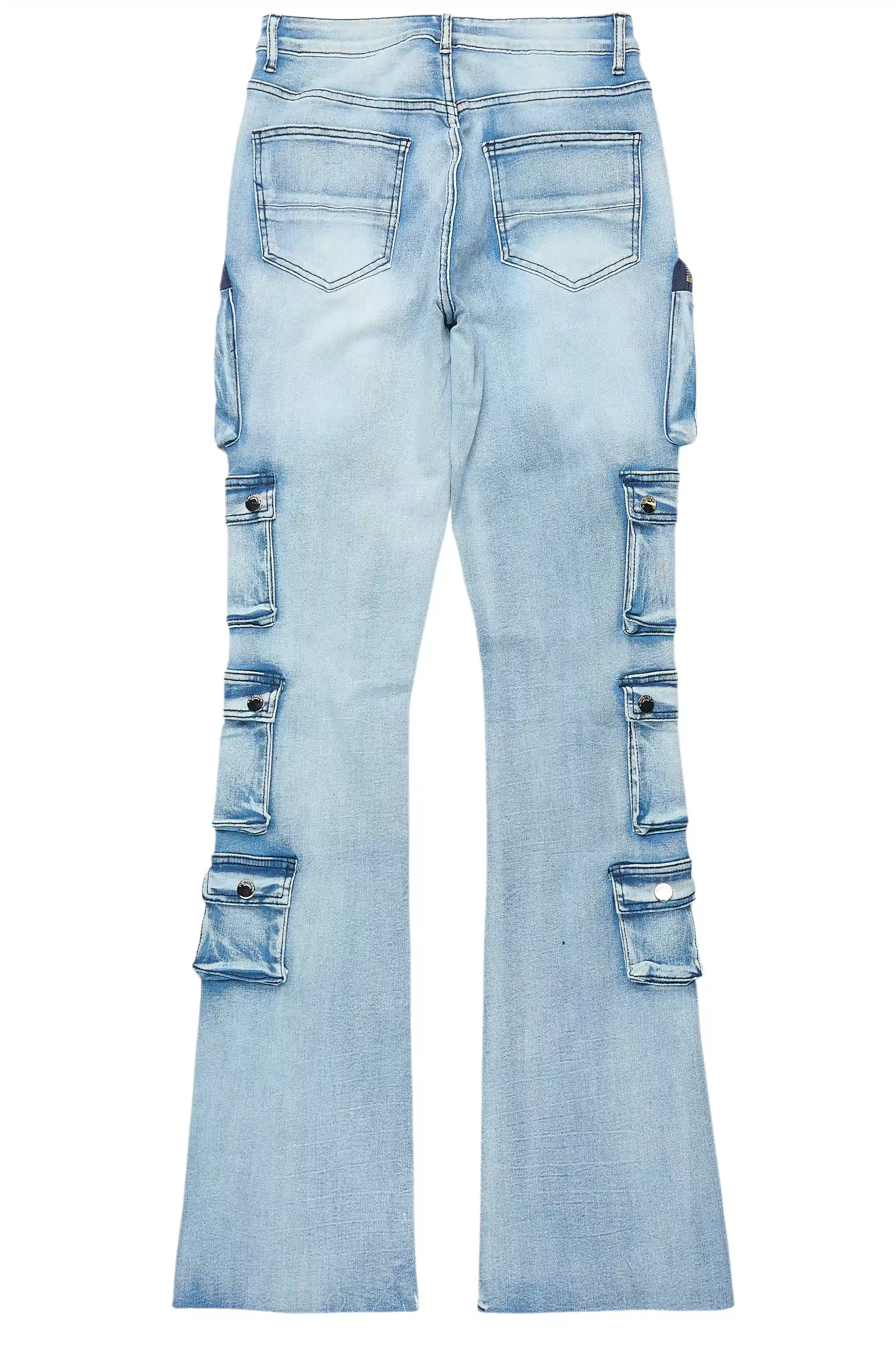 Tamala Light Wash Painted Stacked Flare Jean - Image 7