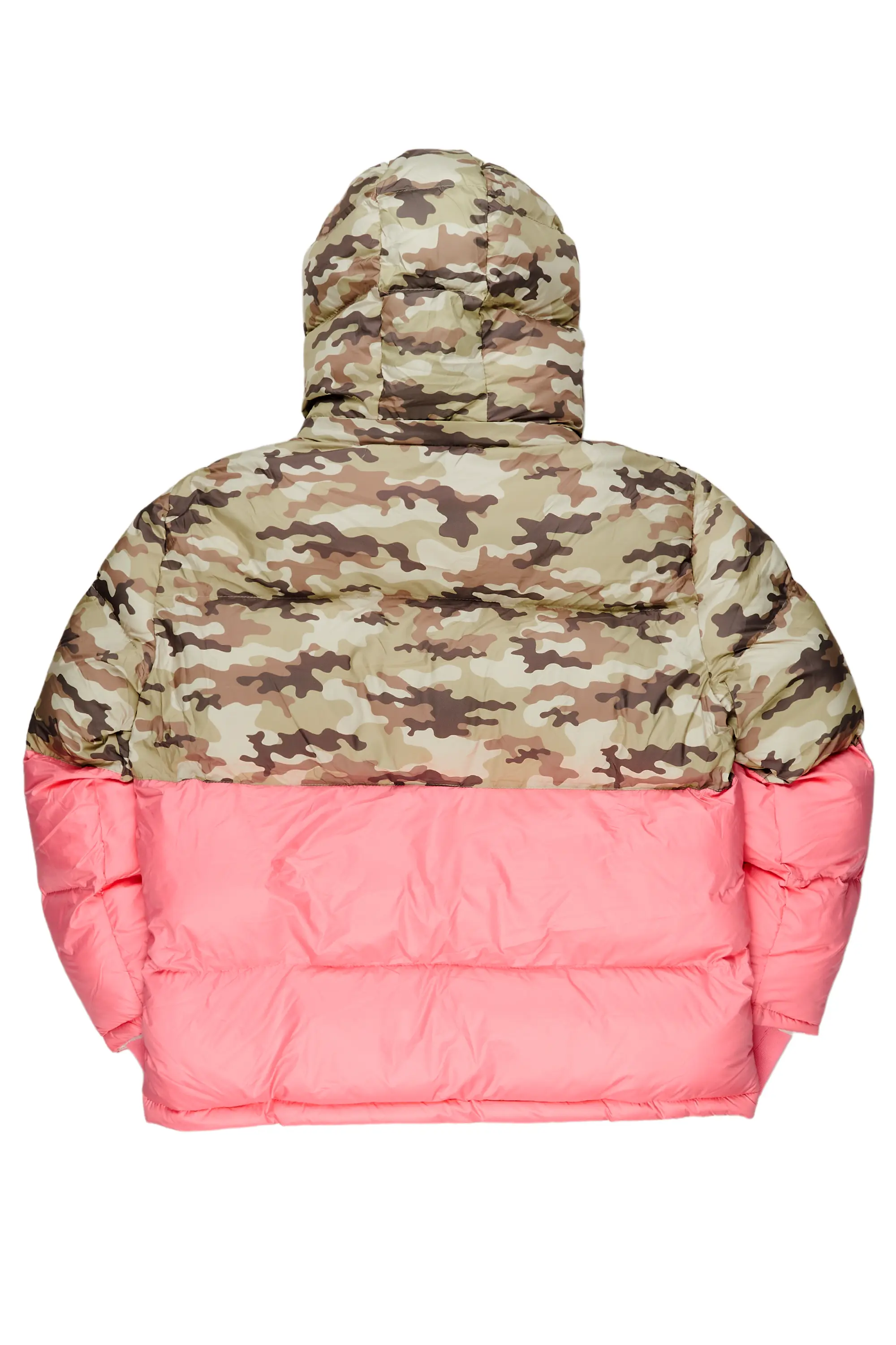 Jennay Pink/Camo Puffer Jacket - Image 4