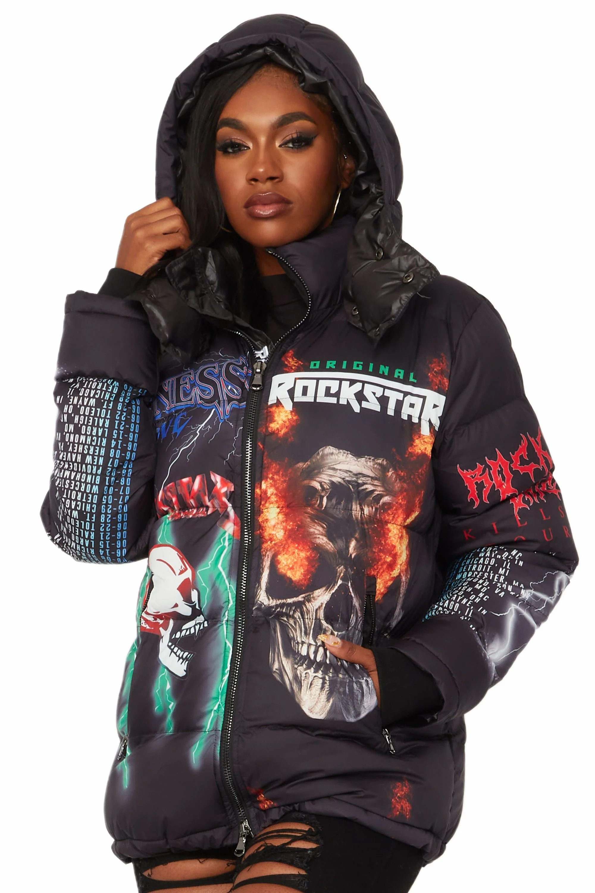 Baily Black Oversized Puffer Jacket - Image 3