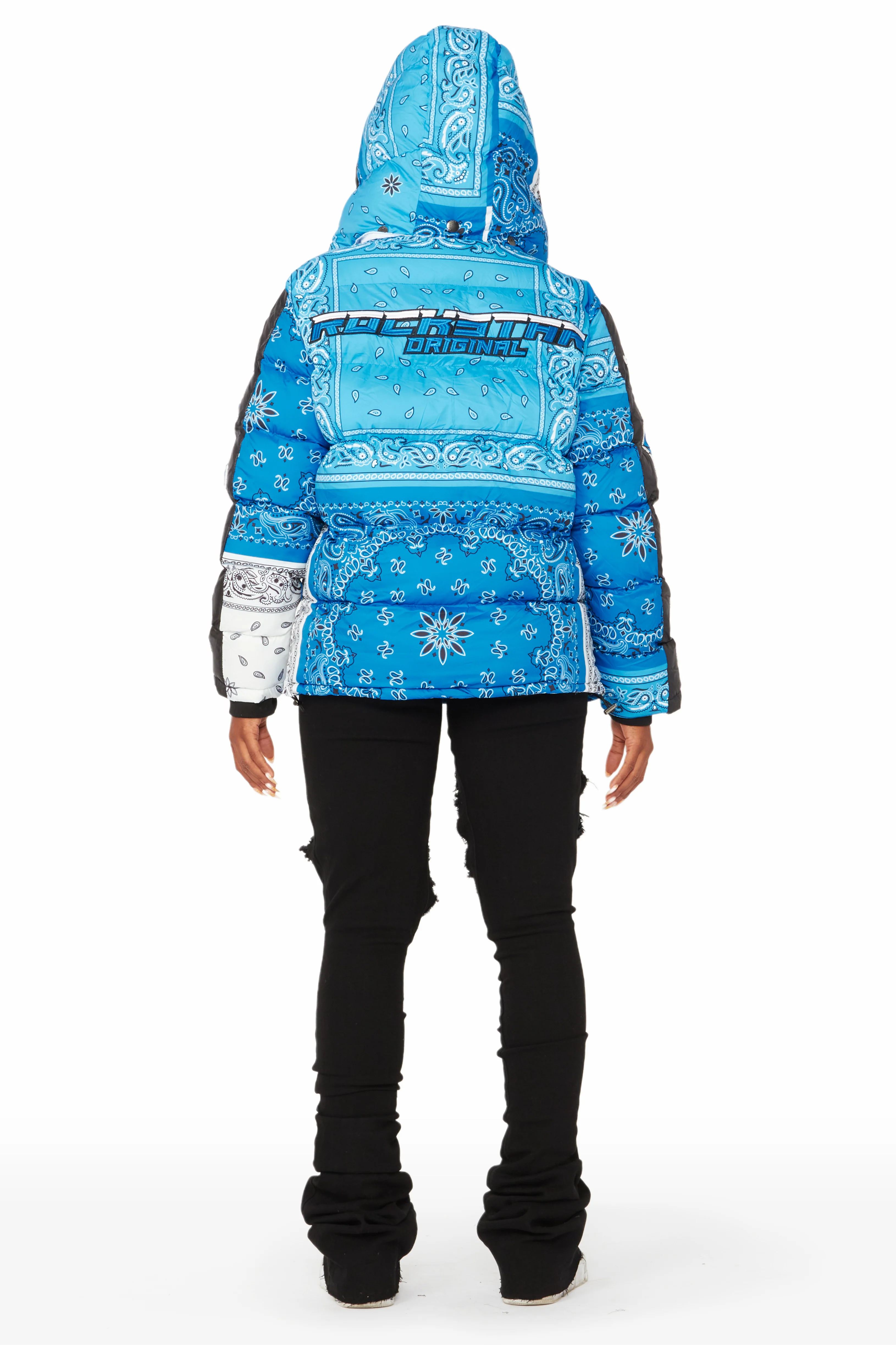 Who's Team Blue Oversized Puffer Jacket - Image 15
