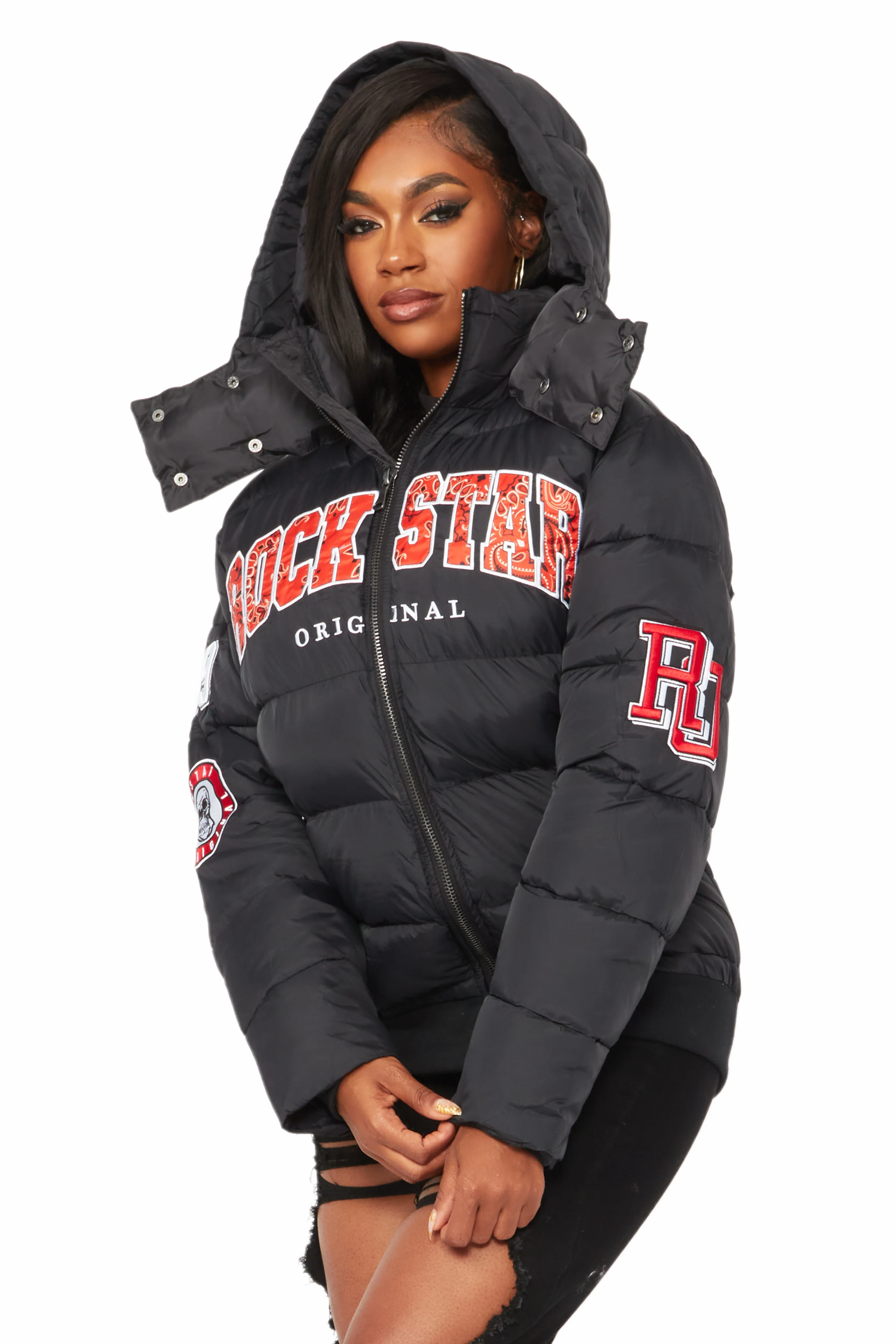 Latoya Black Oversized Puffer Jacket - Image 6