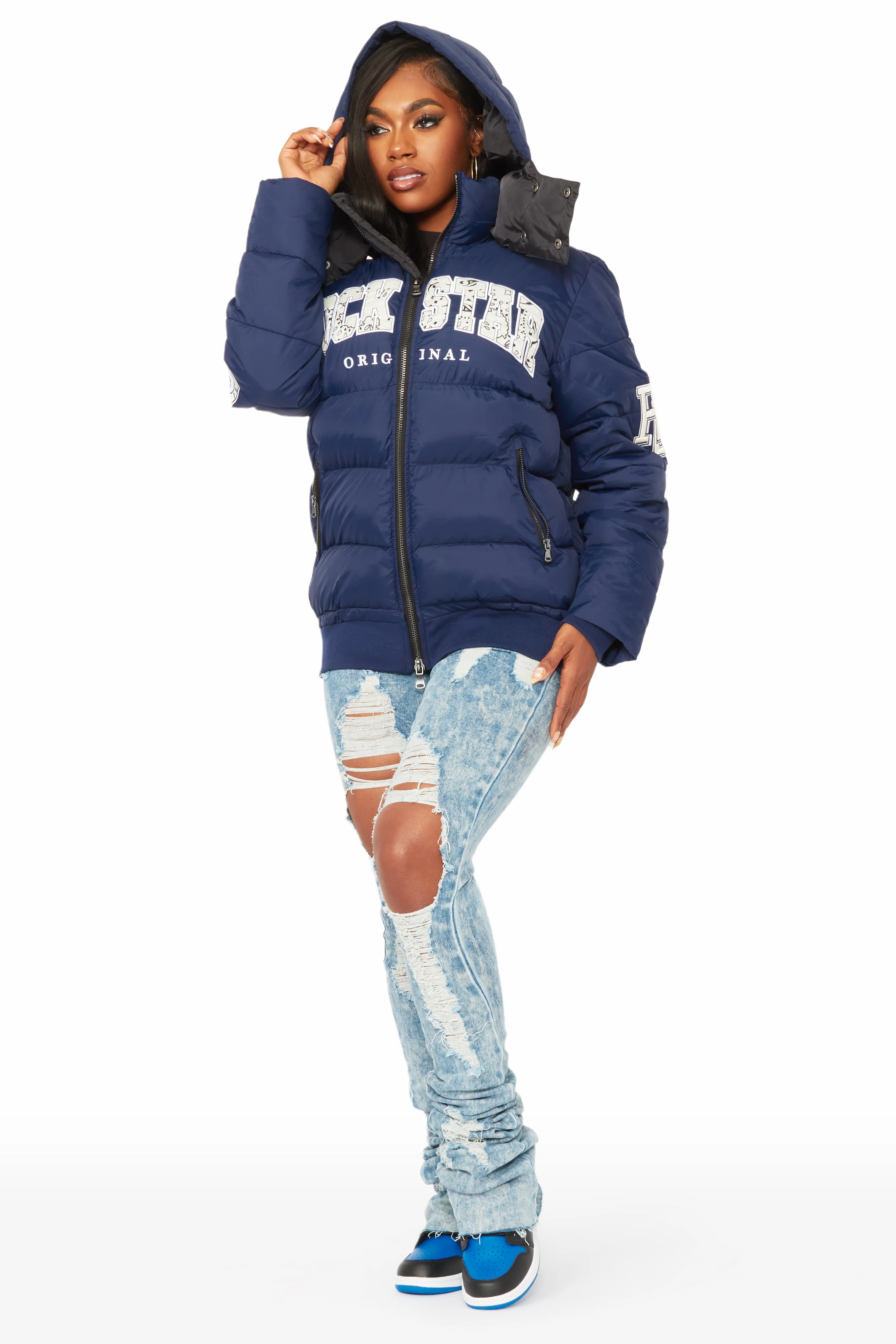 Latoya Navy Oversized Puffer Jacket - Image 14