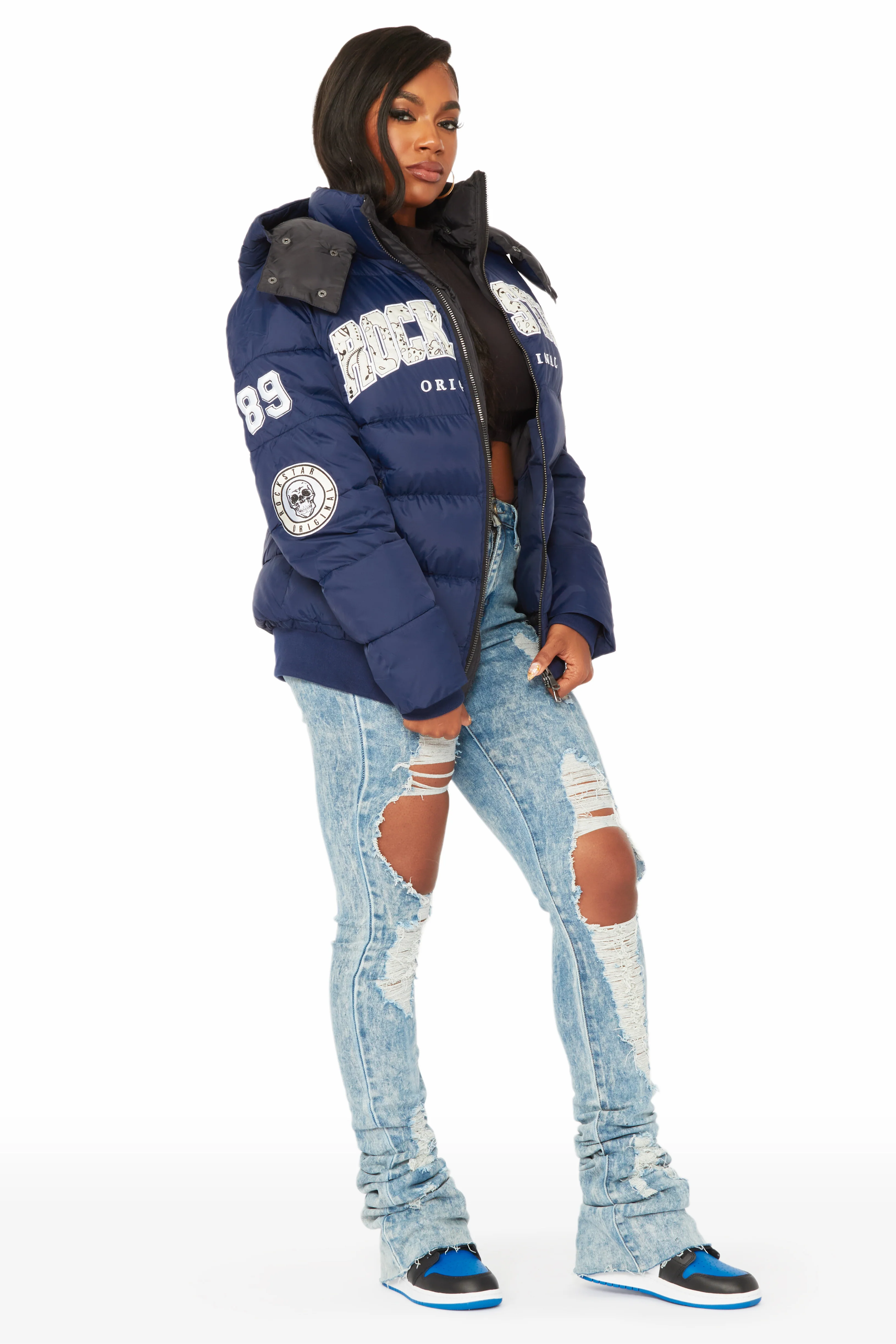Latoya Navy Oversized Puffer Jacket - Image 8