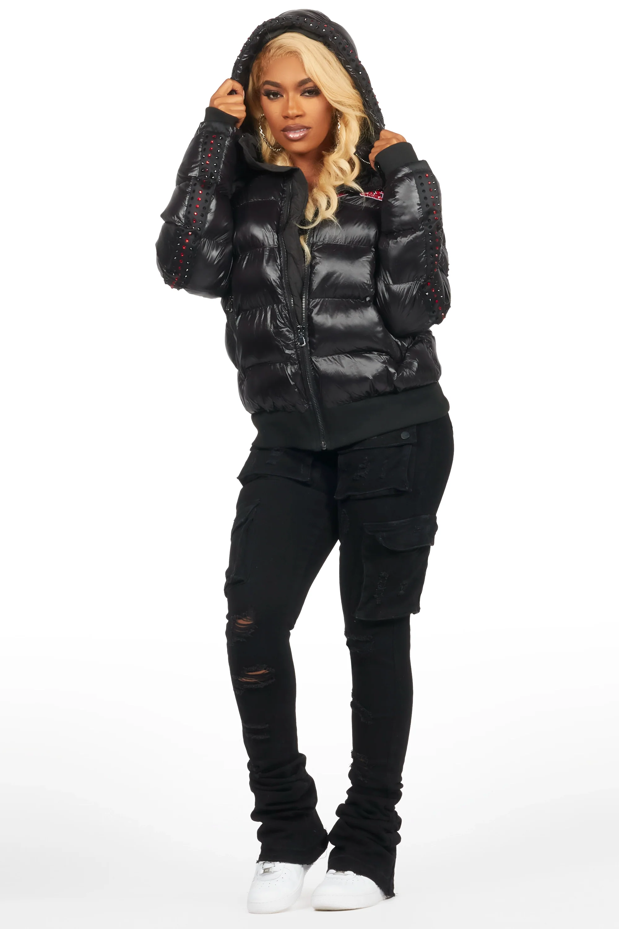 Banklee Black Puffer Jacket - Image 5