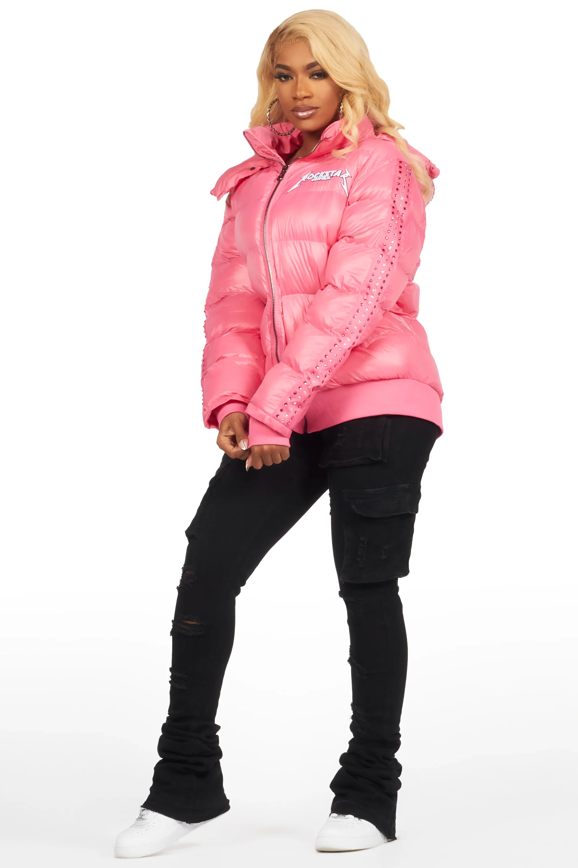 Banklee Pink Puffer Jacket - Image 7