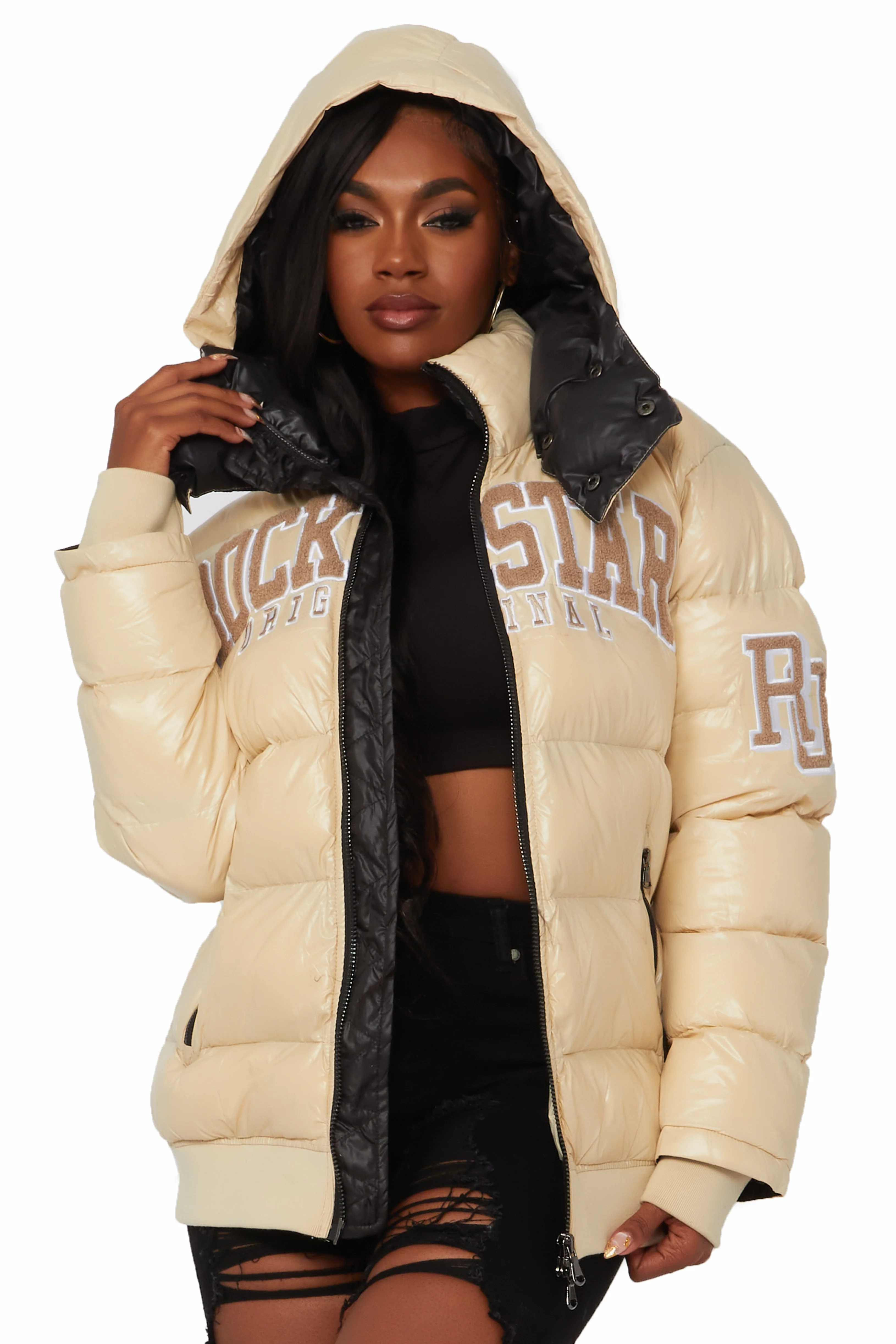 Esmeralda Beige Puffer Jacket - Image 5