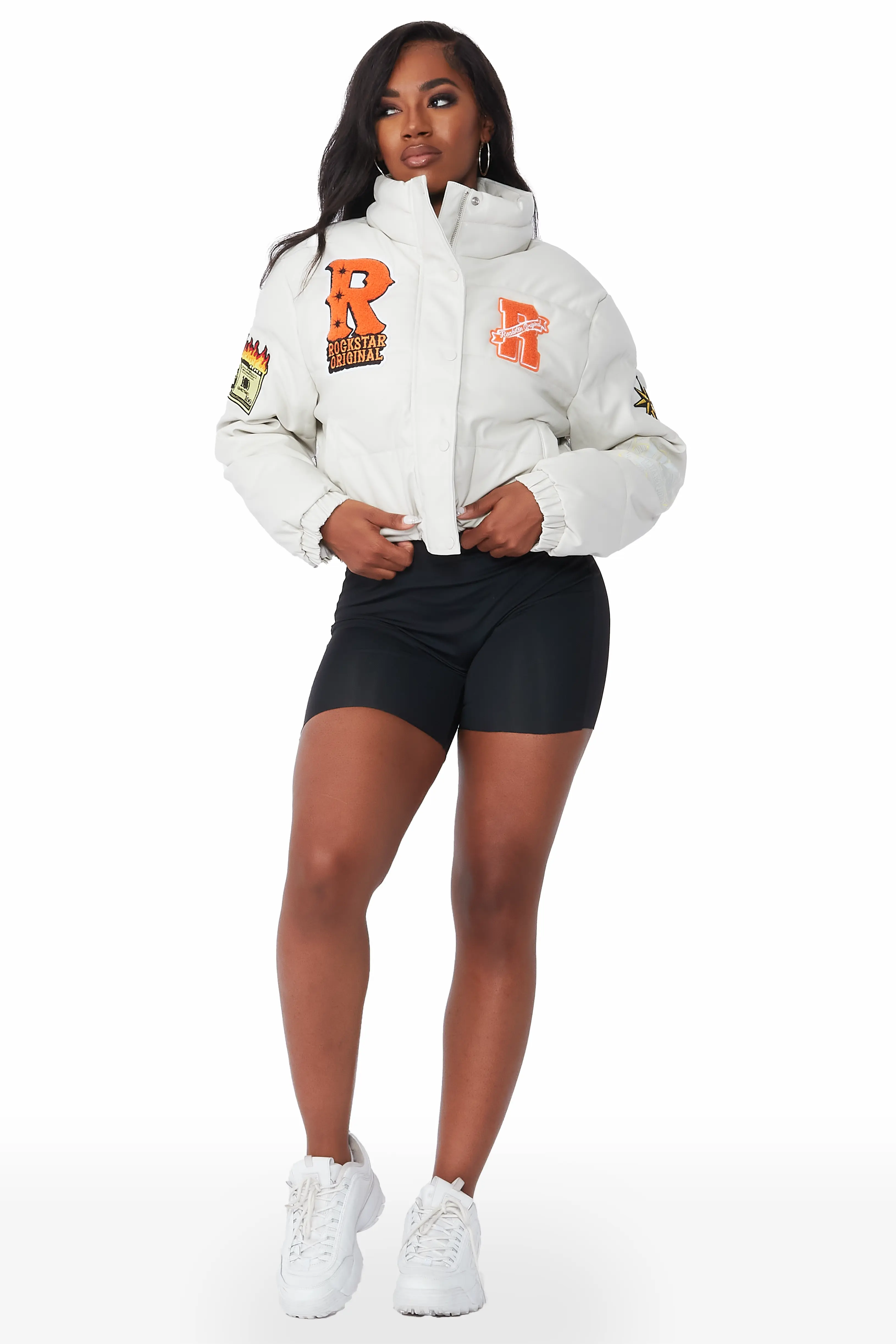 Maliyah Off White Puffer Jacket - Image 2