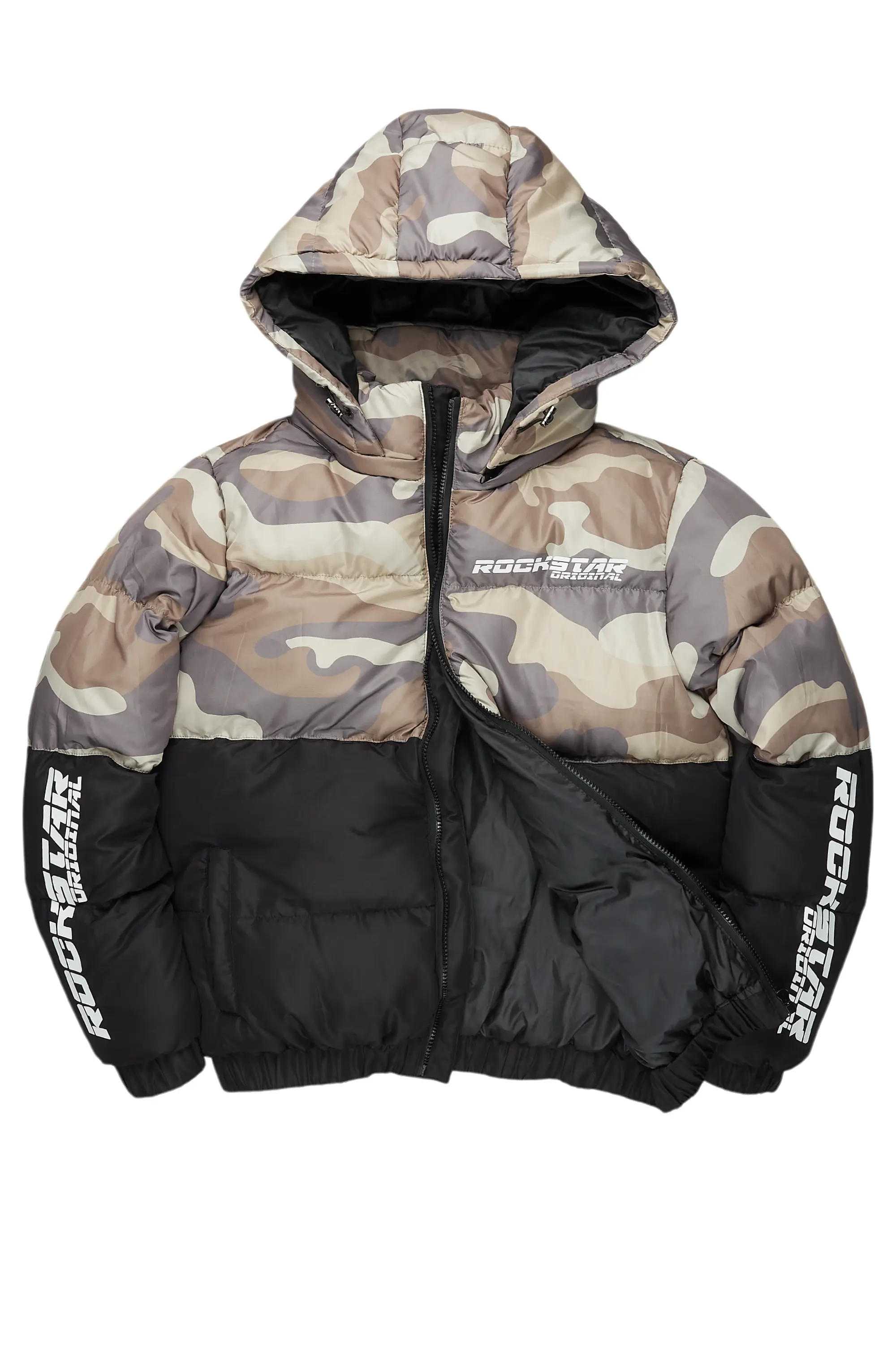 Jennay 2.0 Black/Camo Puffer Jacket - Image 5