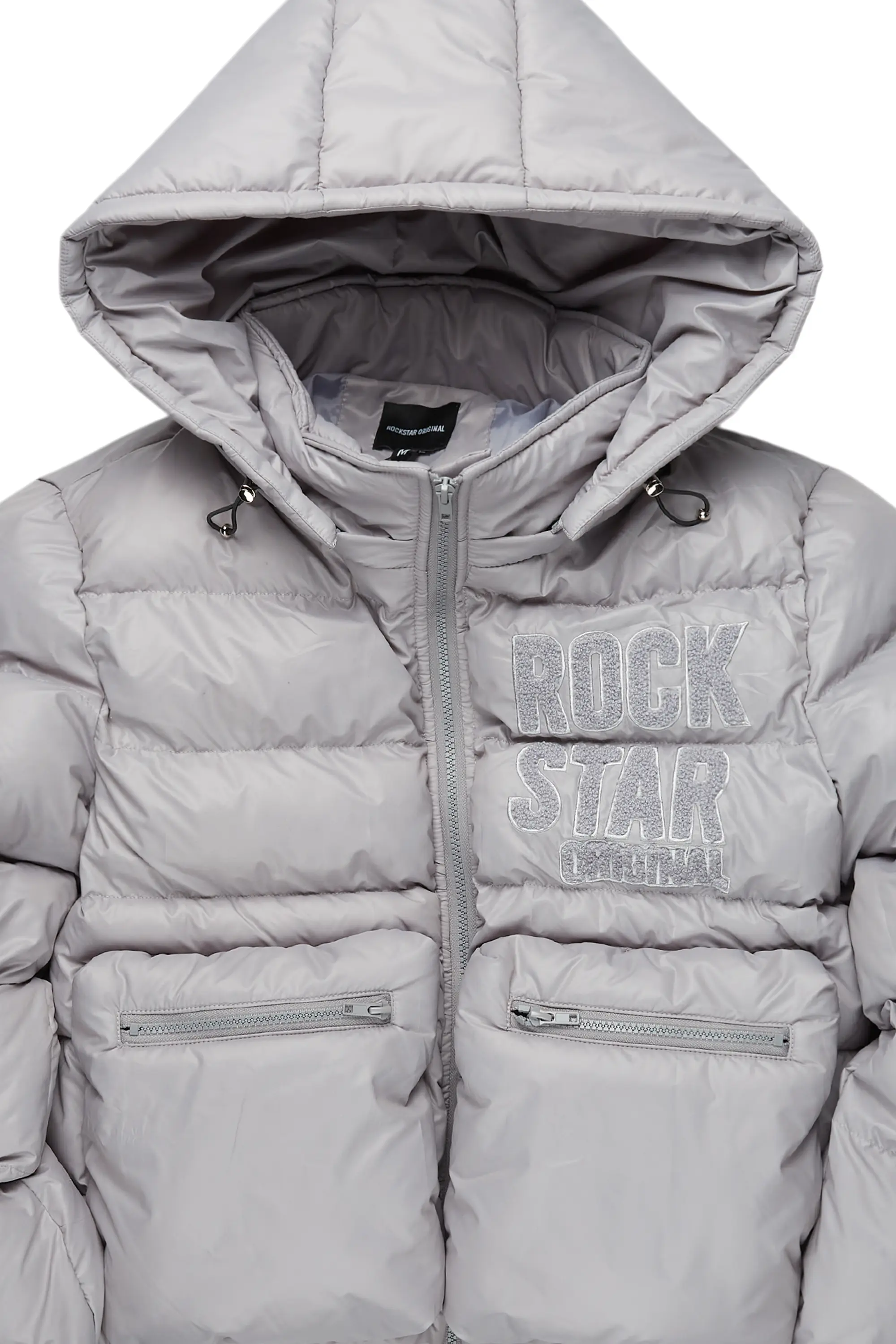 Keisha Grey Cargo Puffer Jacket - Image 3