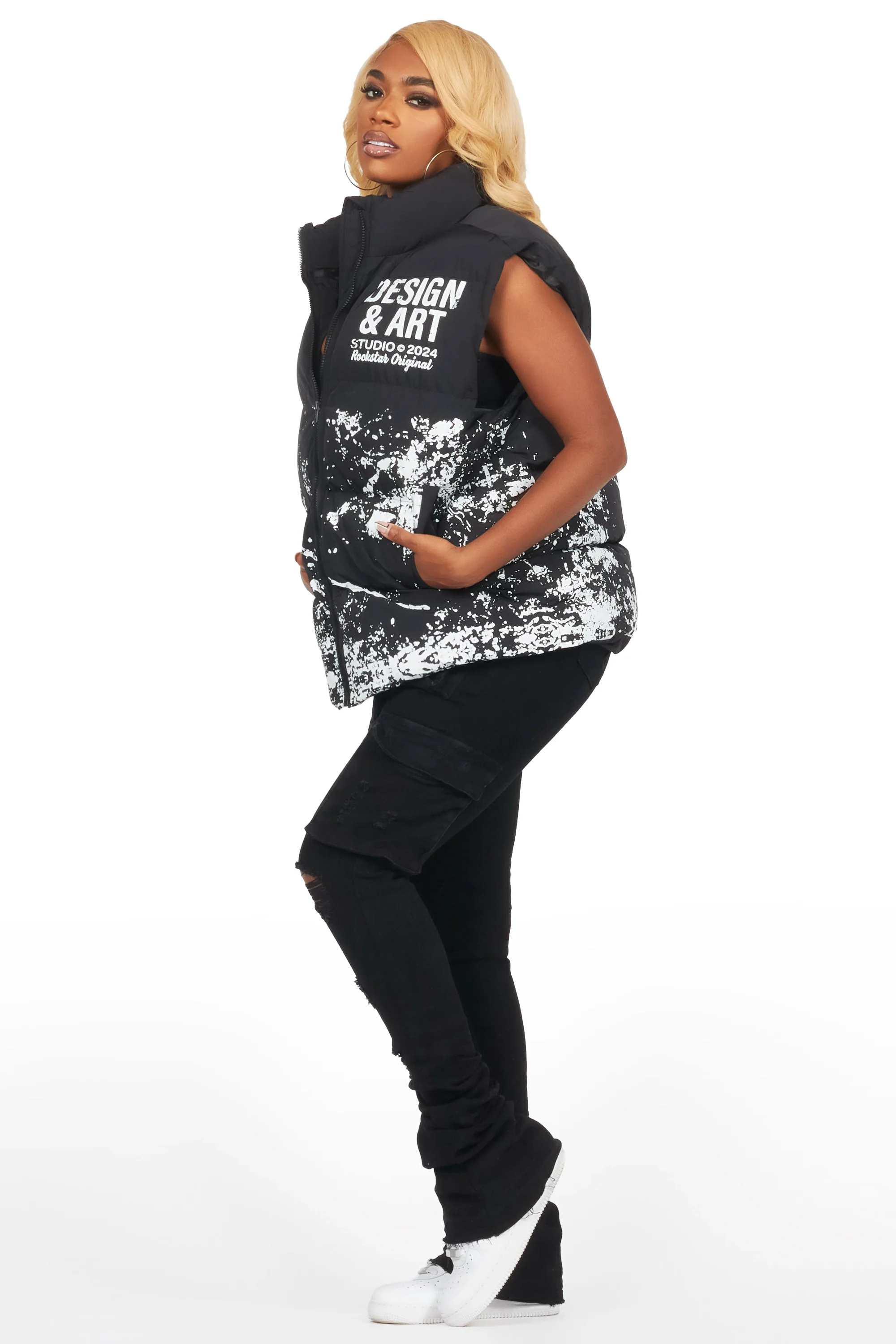 Lamanda Black Puffer Vest - Image 12