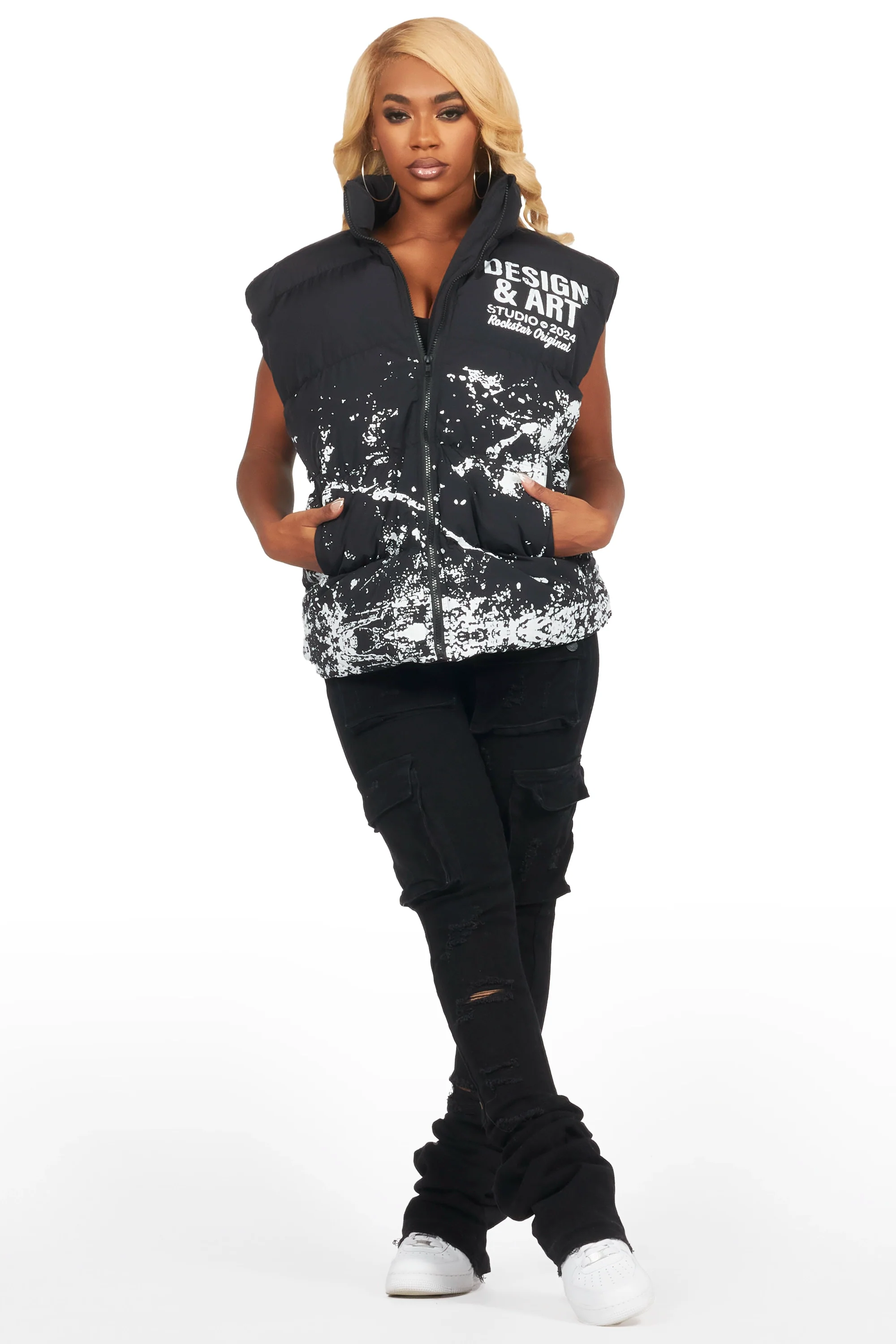 Lamanda Black Puffer Vest - Image 13