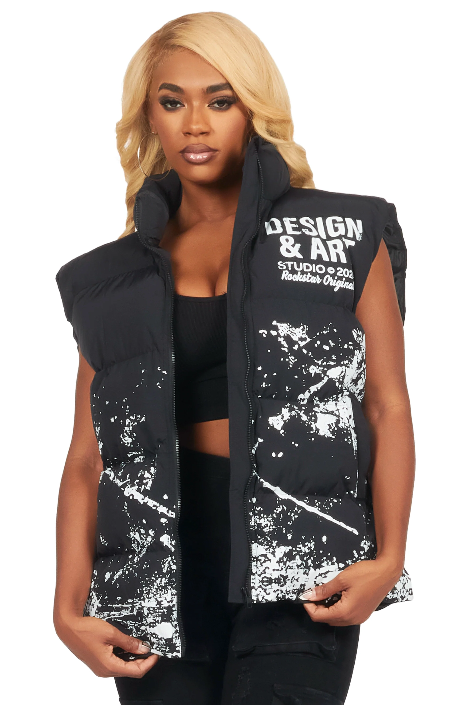 Lamanda Black Puffer Vest - Image 5