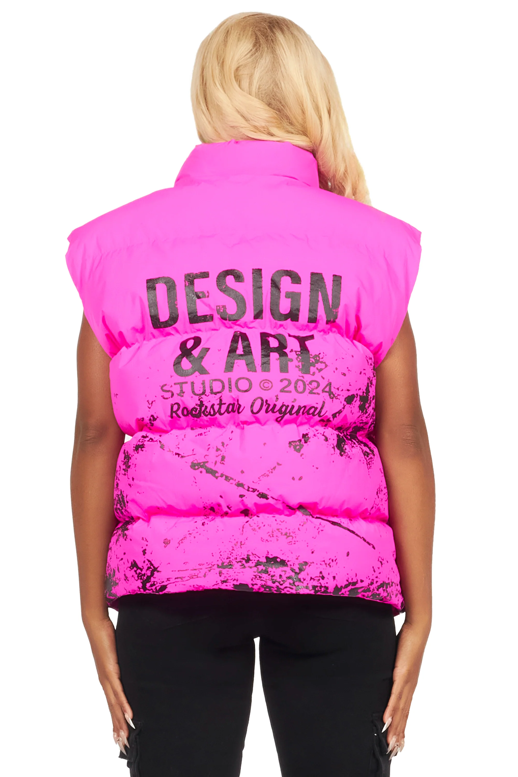 Lamanda Hot Pink Puffer Vest - Image 12