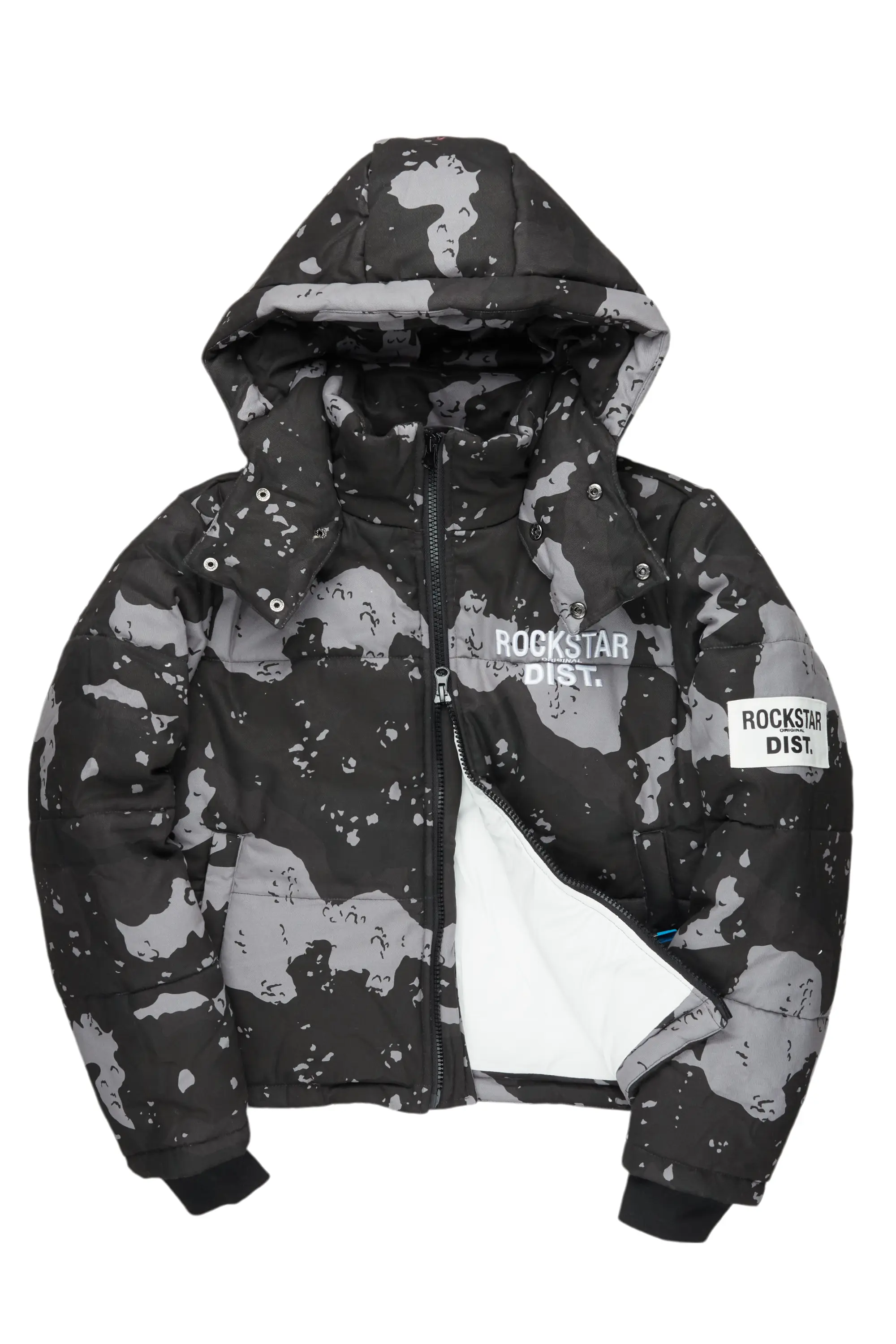 Porchea Black Camo Puffer Jacket - Image 2