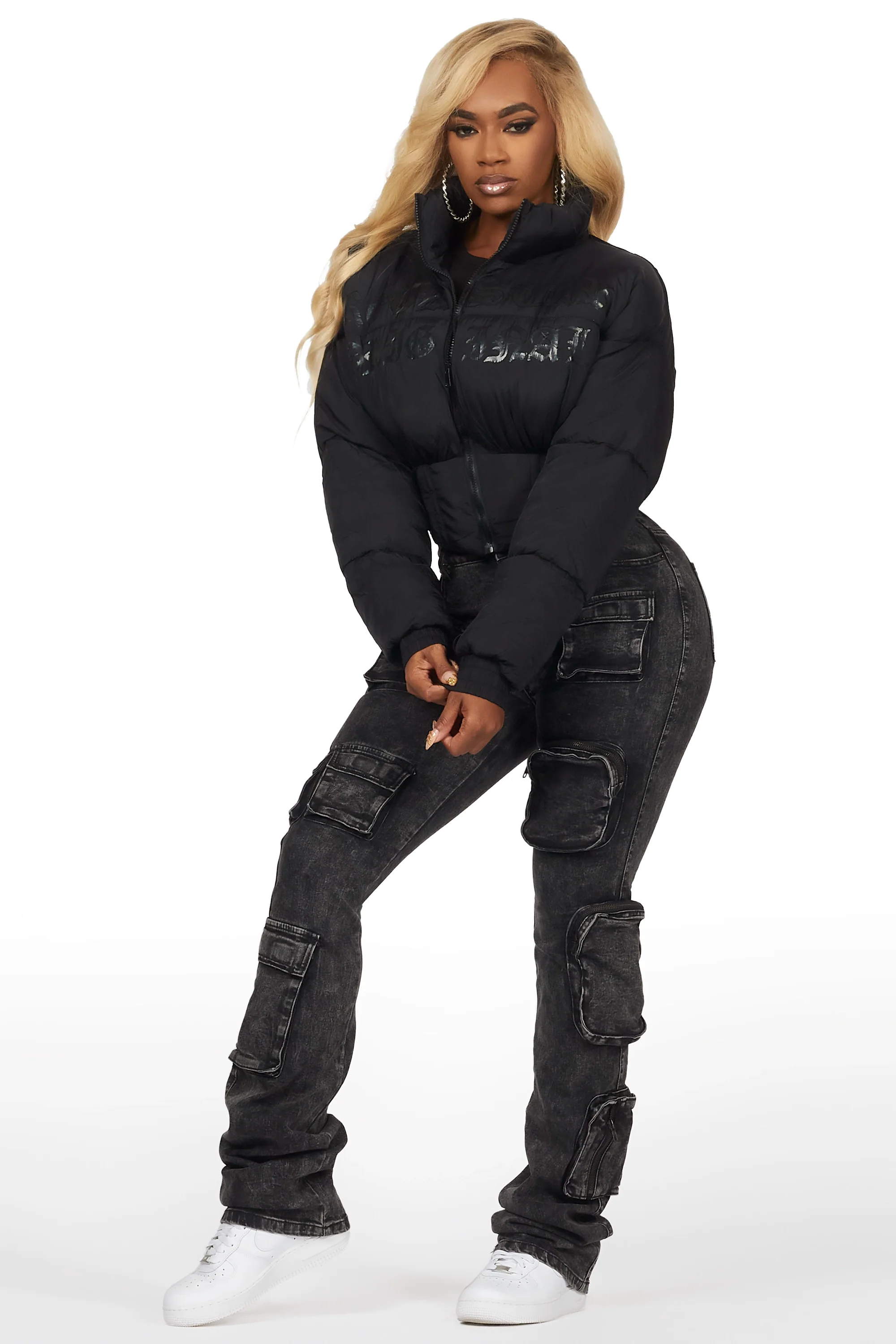 Samaiya Black Corset Puffer Jacket - Image 10
