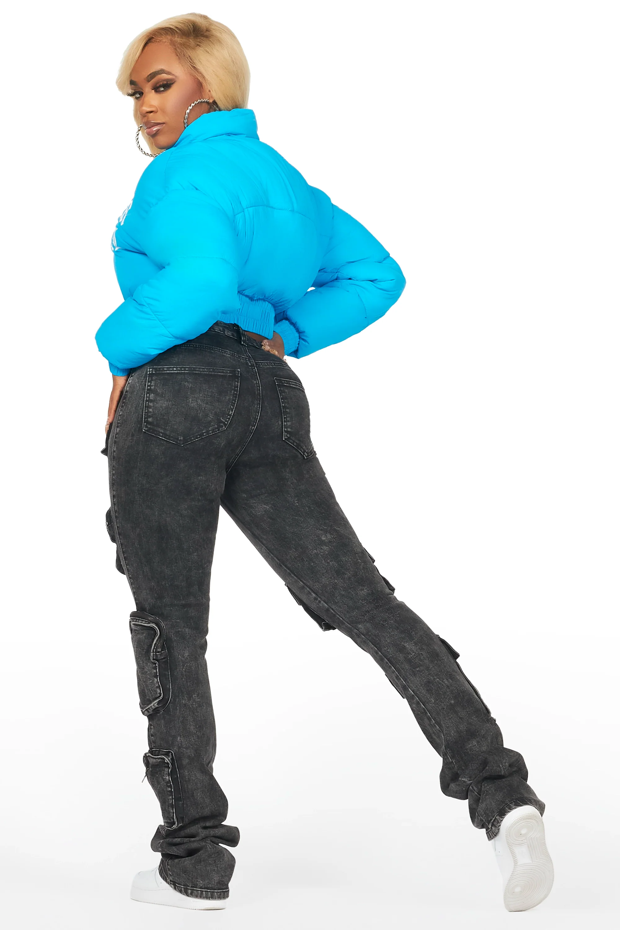 Samaiya Blue Corset Puffer Jacket - Image 10