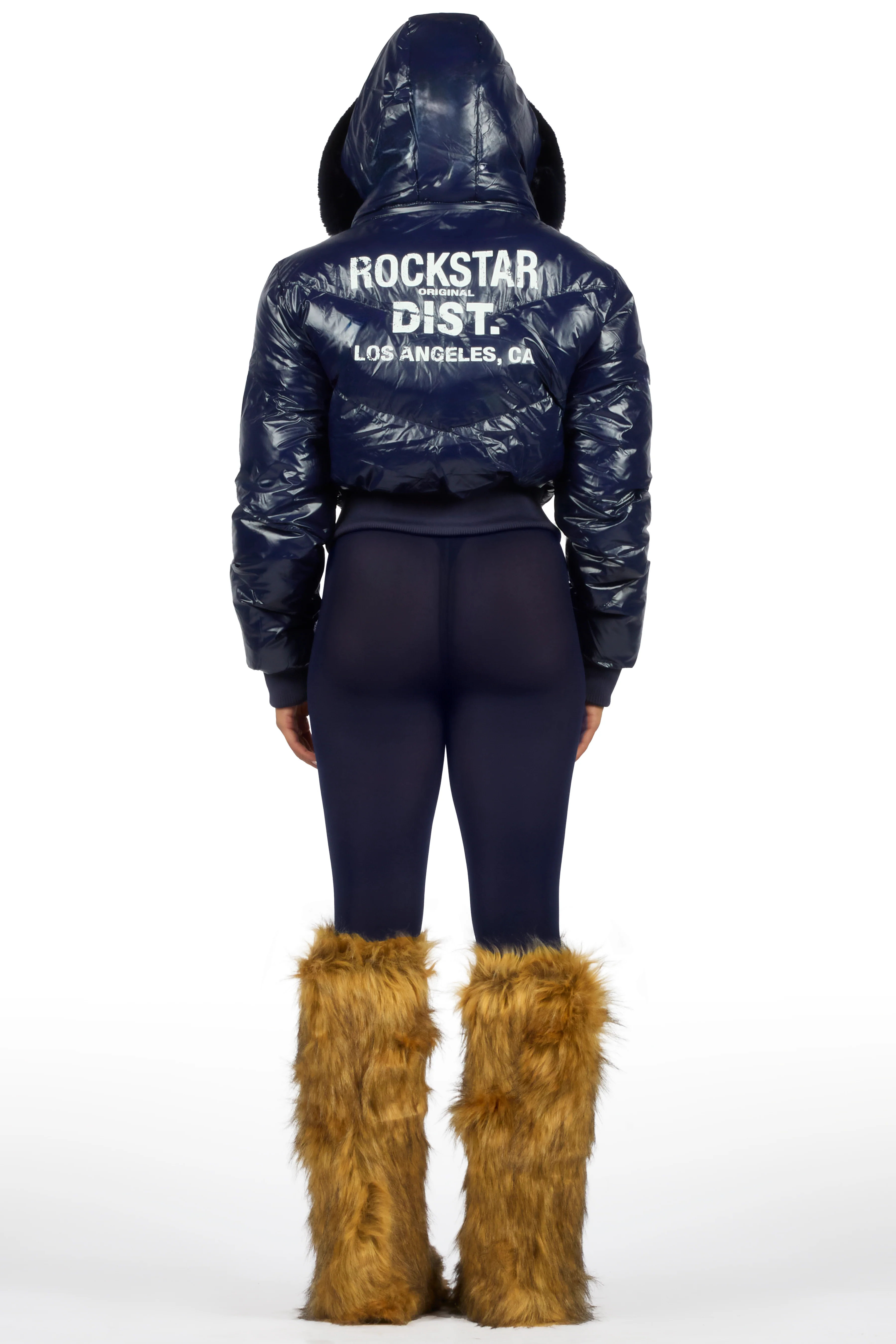 Moncia Navy Puffer Jacket - Image 8