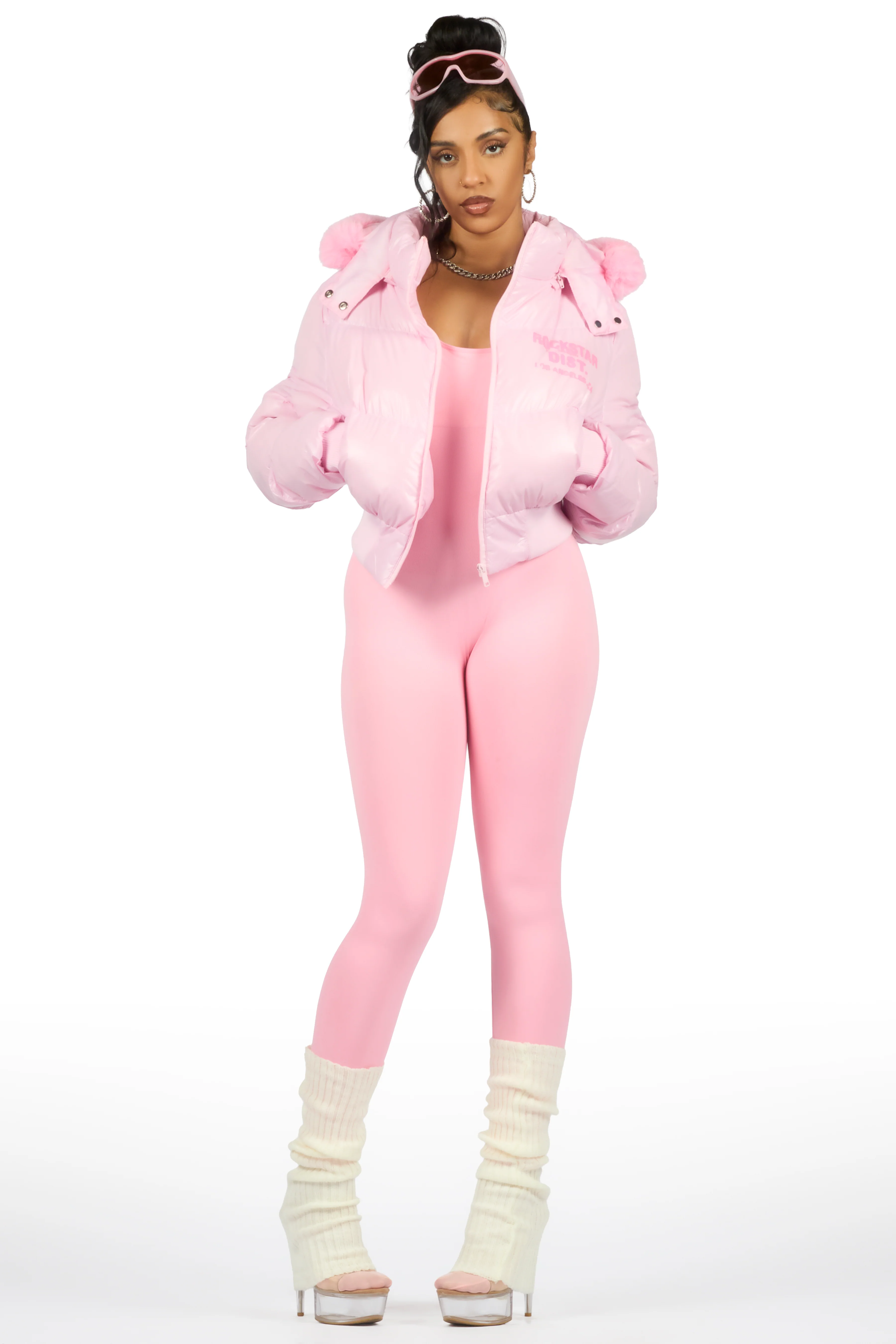 Moncia Pink Puffer Jacket - Image 17