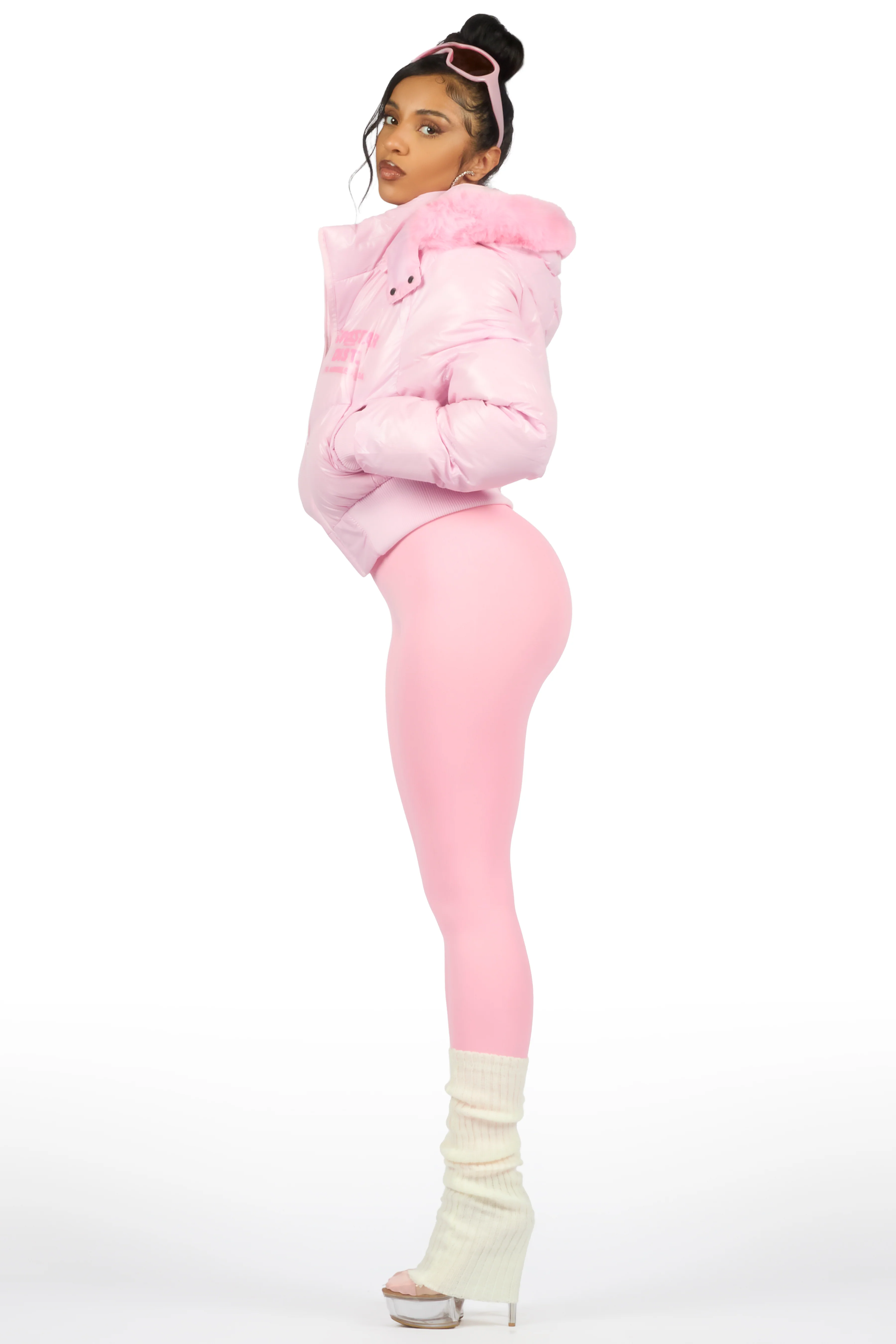 Moncia Pink Puffer Jacket - Image 8