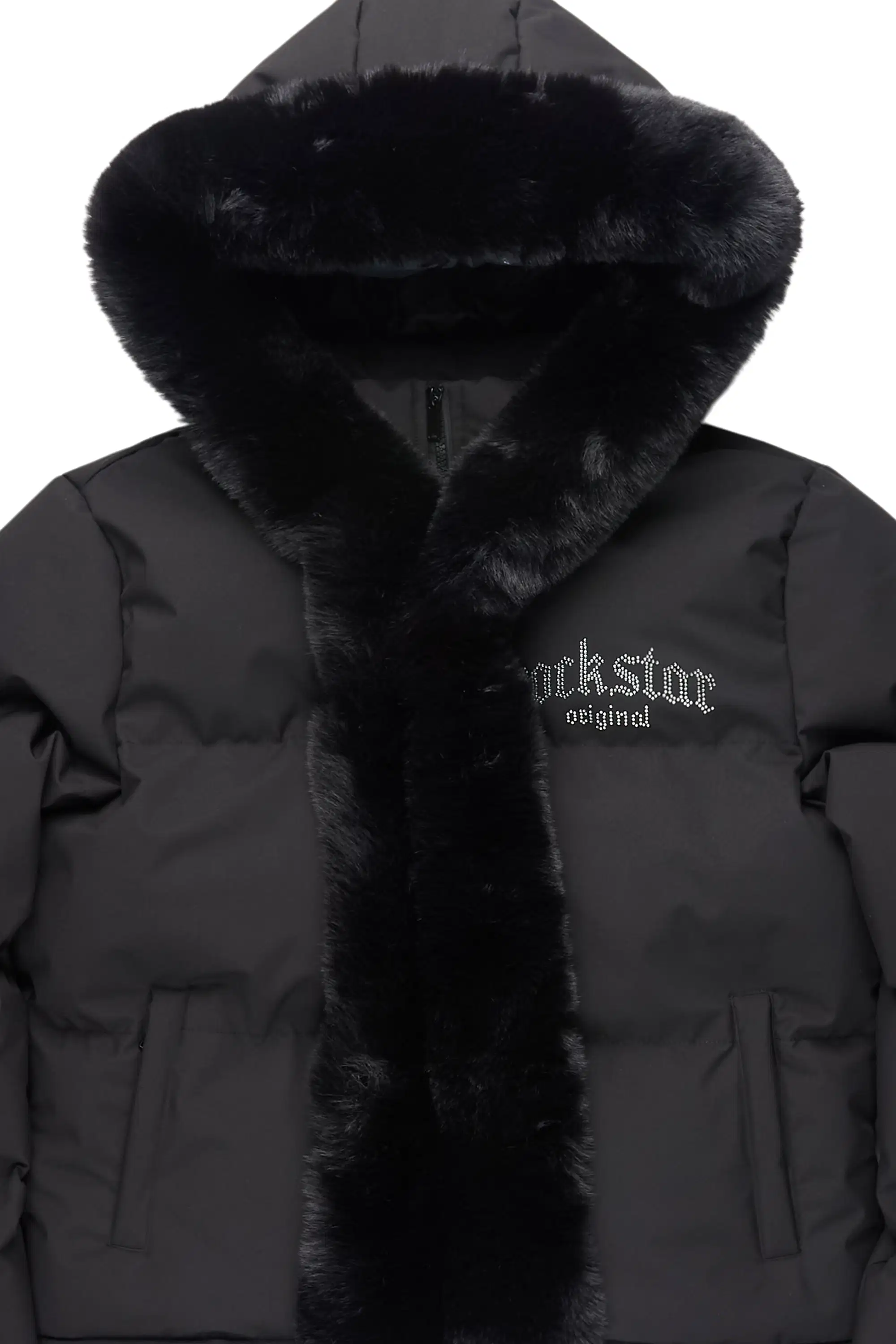 Dontaisha Black Puffer Jacket With Fur Trim - Image 6