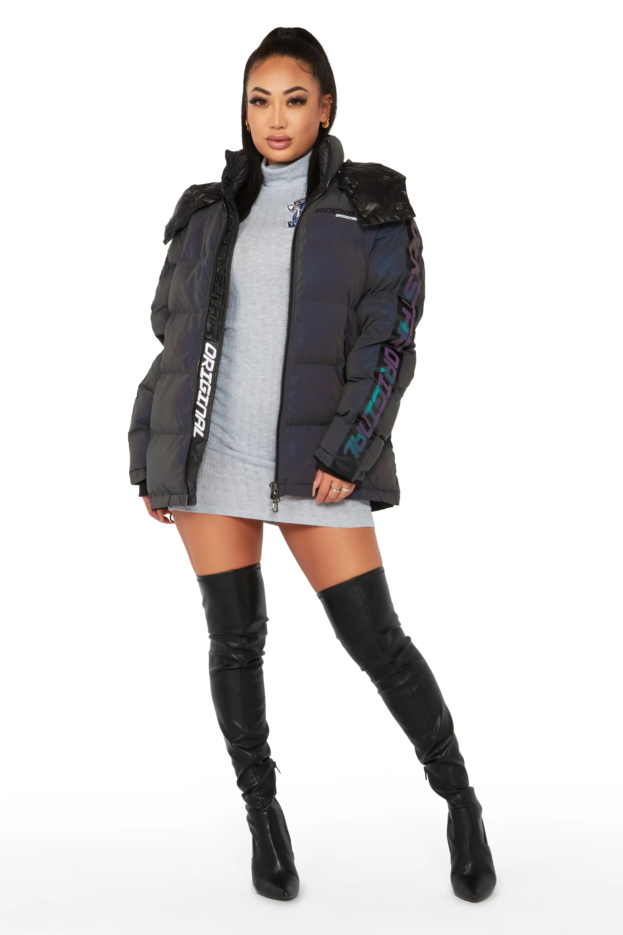 Nikita Reflective Black Long Puffer Jacket - Image 8