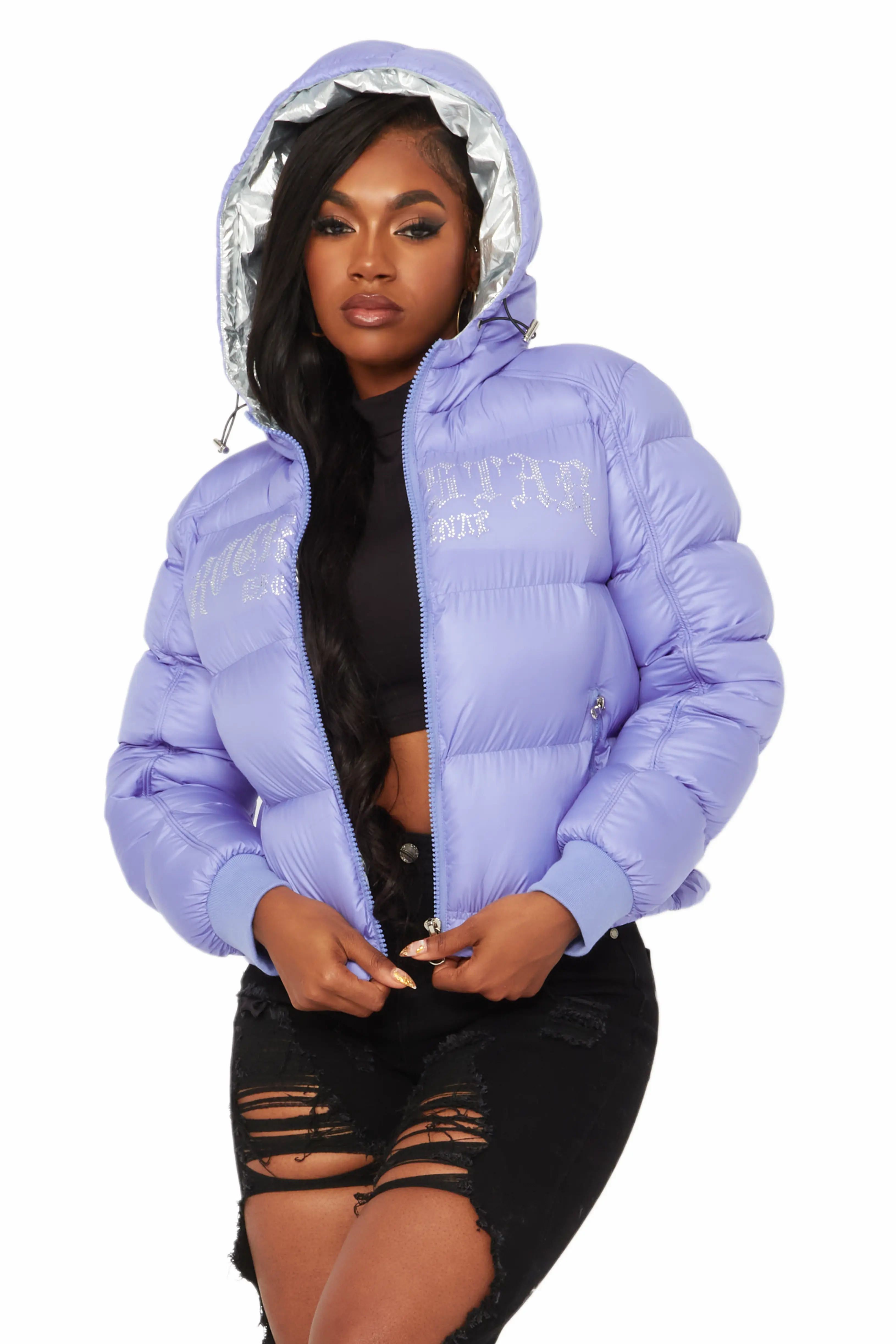 Rose Iridescent Puffer Jacket - Image 4