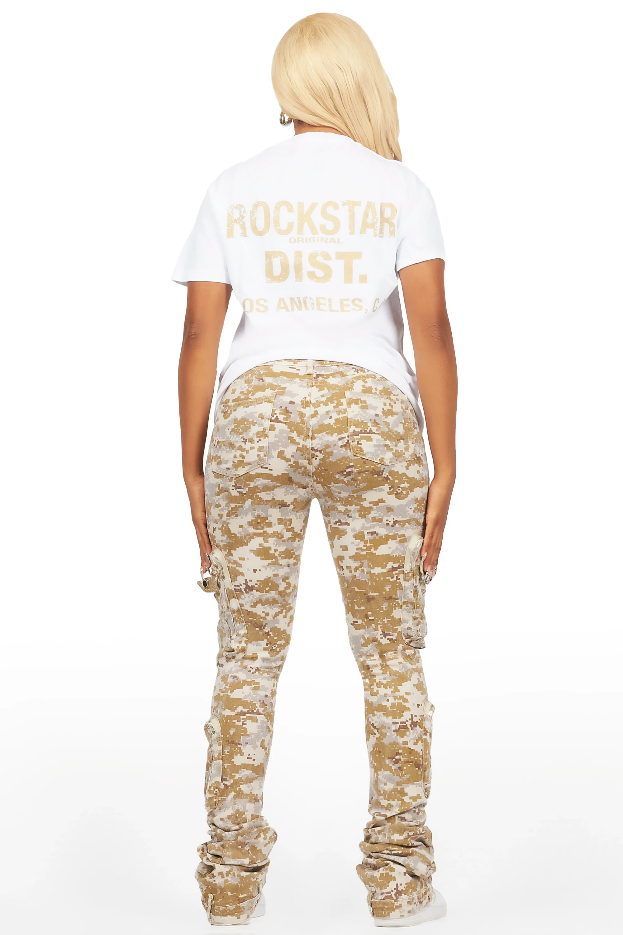 Sharee White/Beige T-Shirt & Jean Set - Image 7