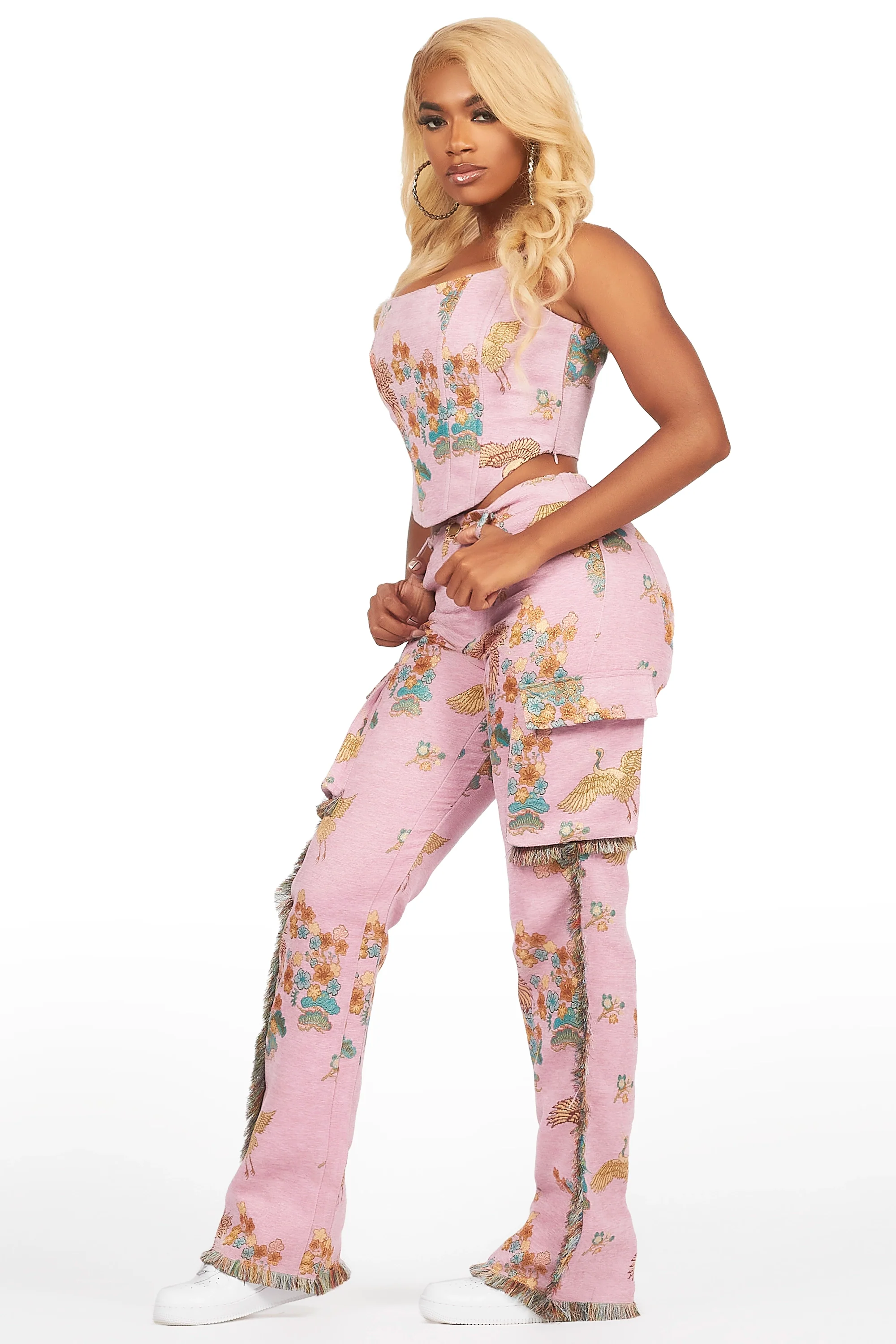 Vatasha Pink Tapestry Corset - Image 2