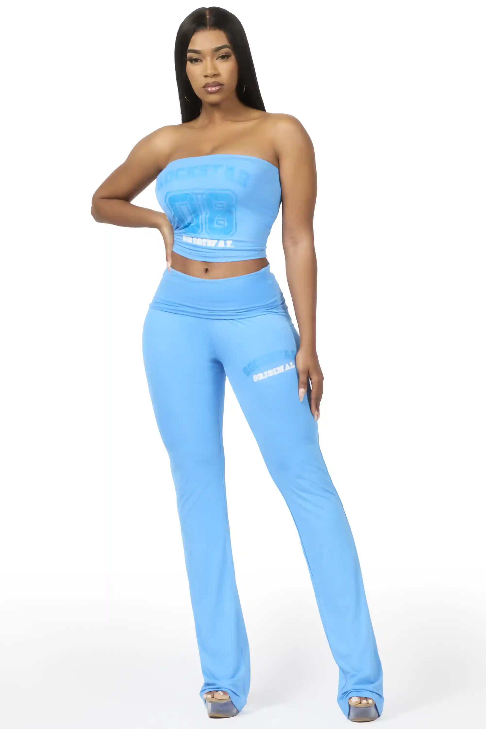 Lareshe Blue Tube Foldover Pant Set - Image 3