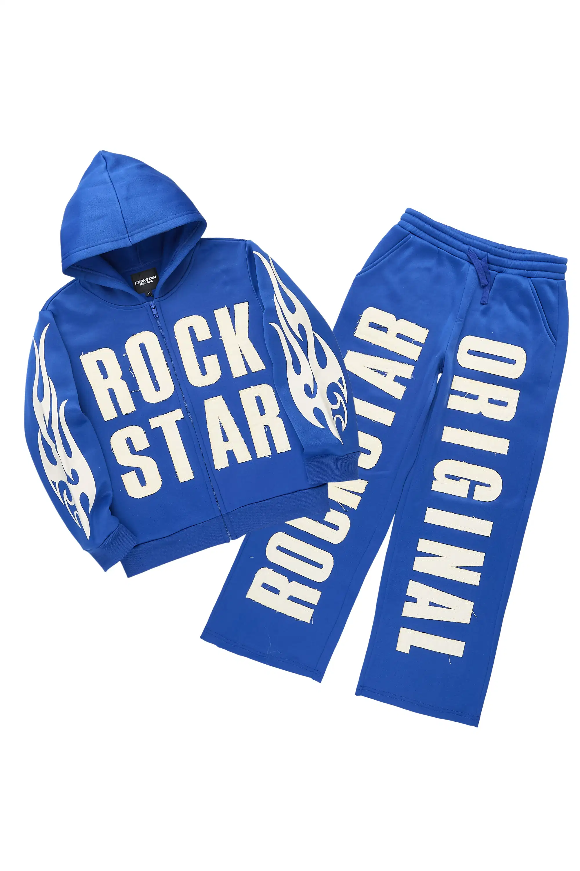 Ashira Royal Blue Baggy Fit Zip Up Track Set - Image 2