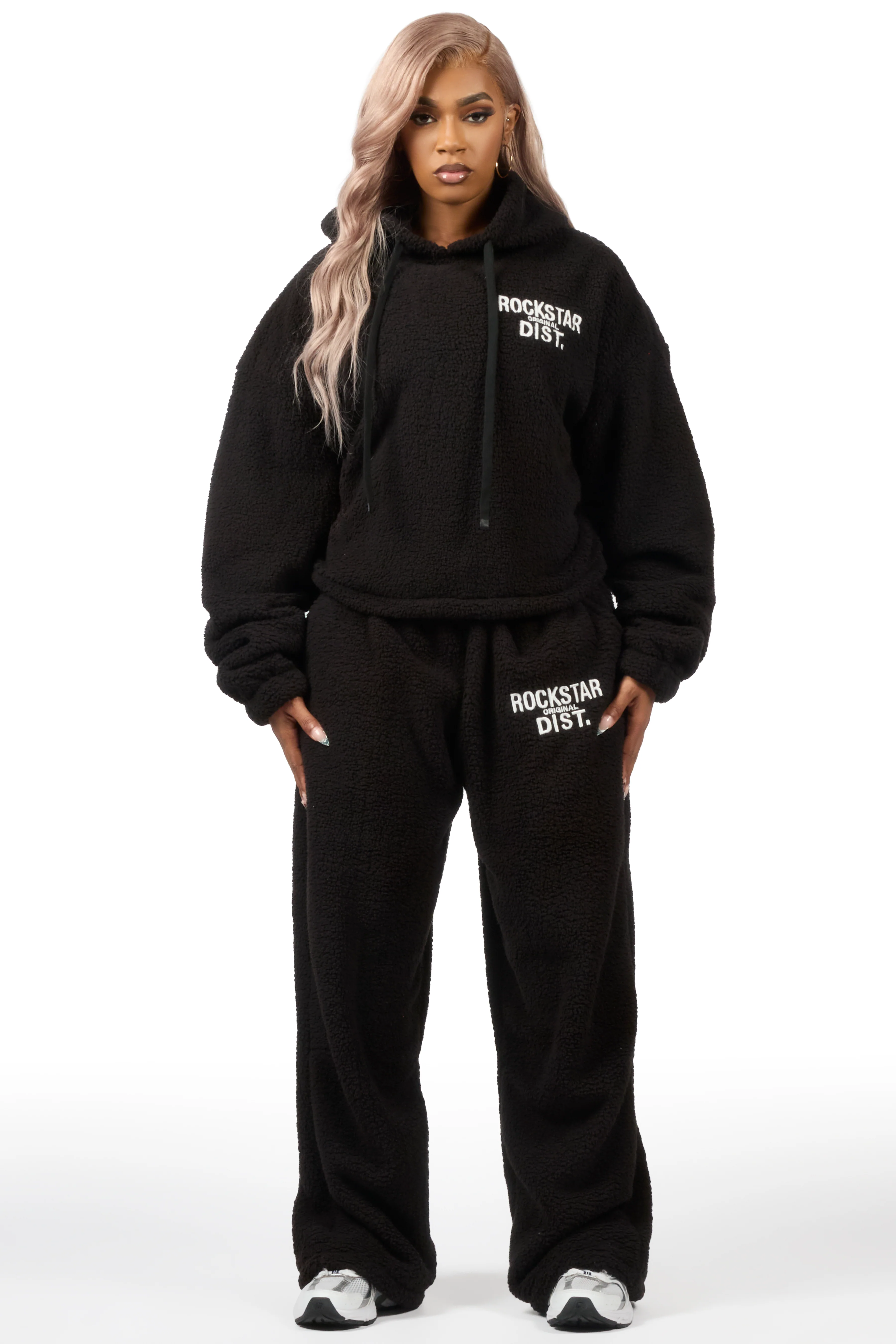 Nykeema Black Sherpa Baggy Fit Track Set - Image 7