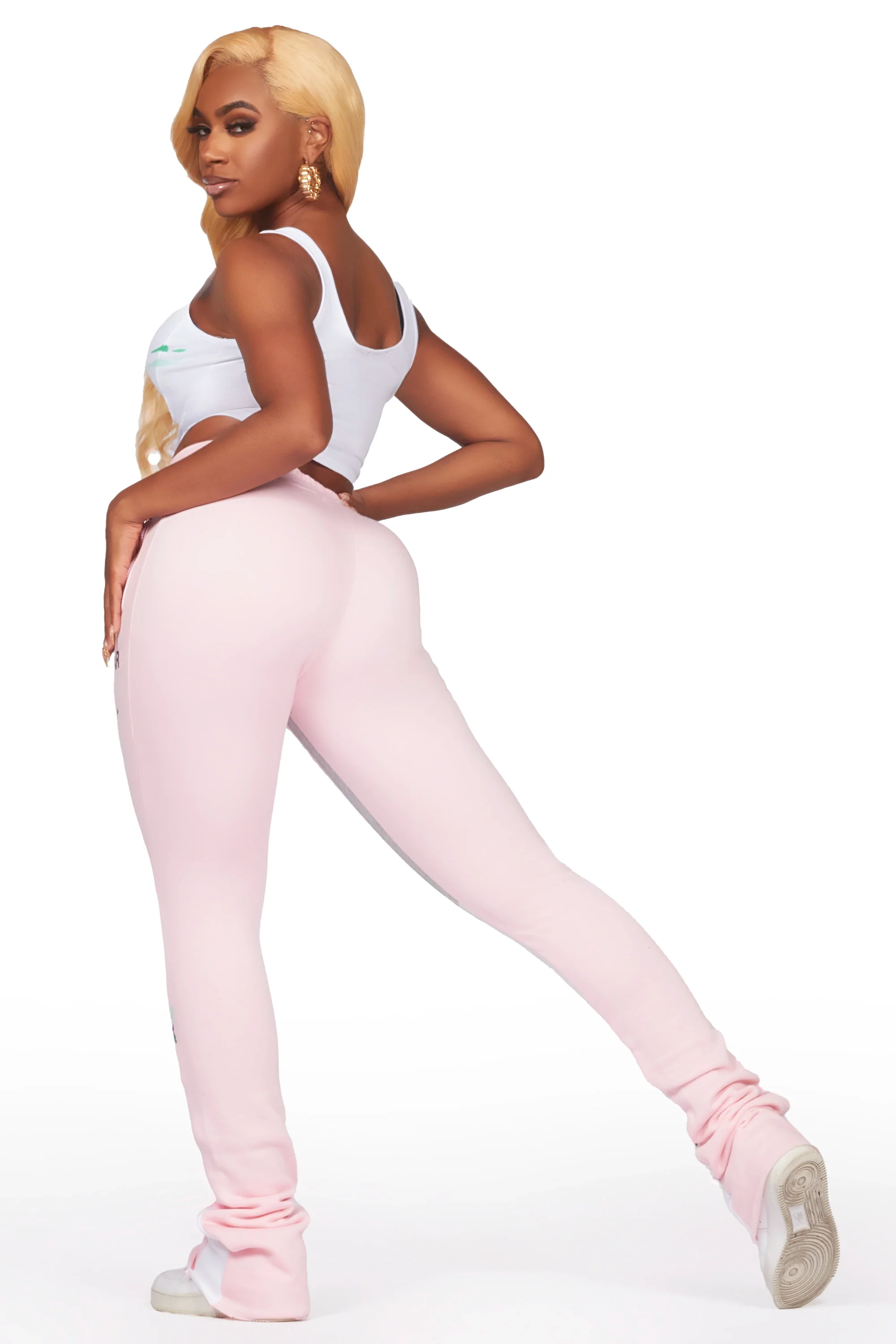 Brandee White/Pink Corset Super Stacked Trackset - Image 4