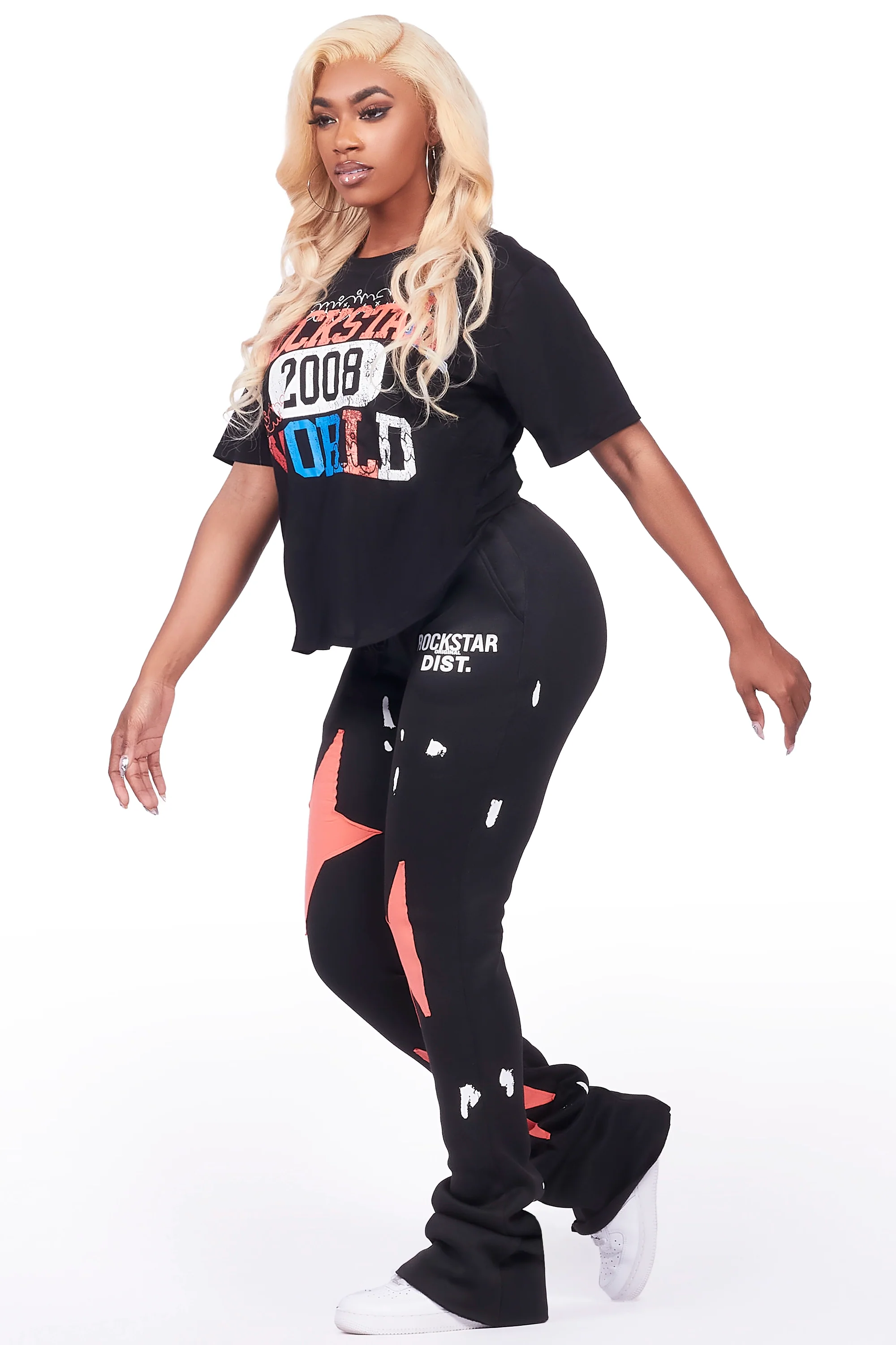 Aliyah Black T-Shirt Trackset - Image 4
