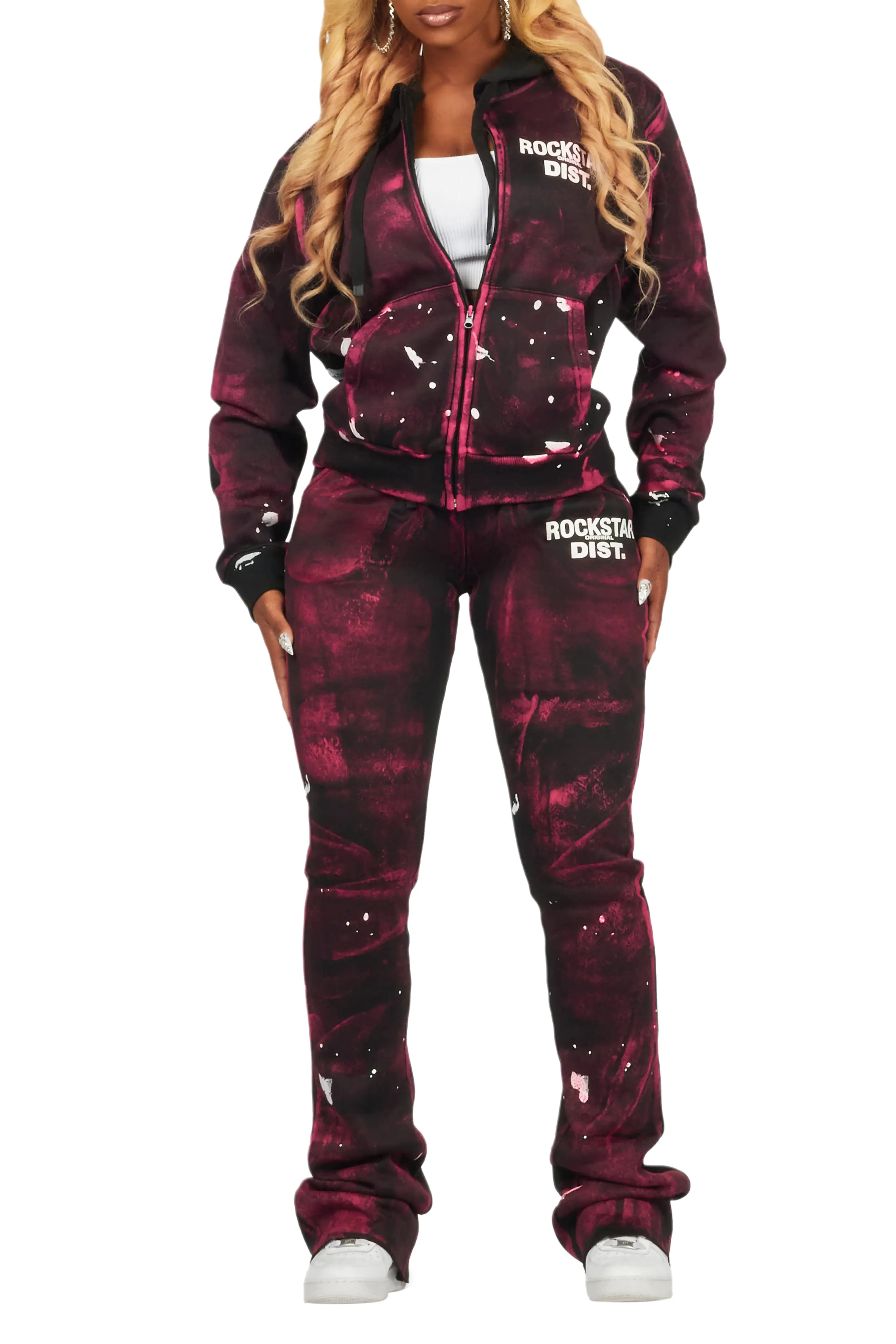 Martina Black Zip Up Super Stacked Trackset - Image 7