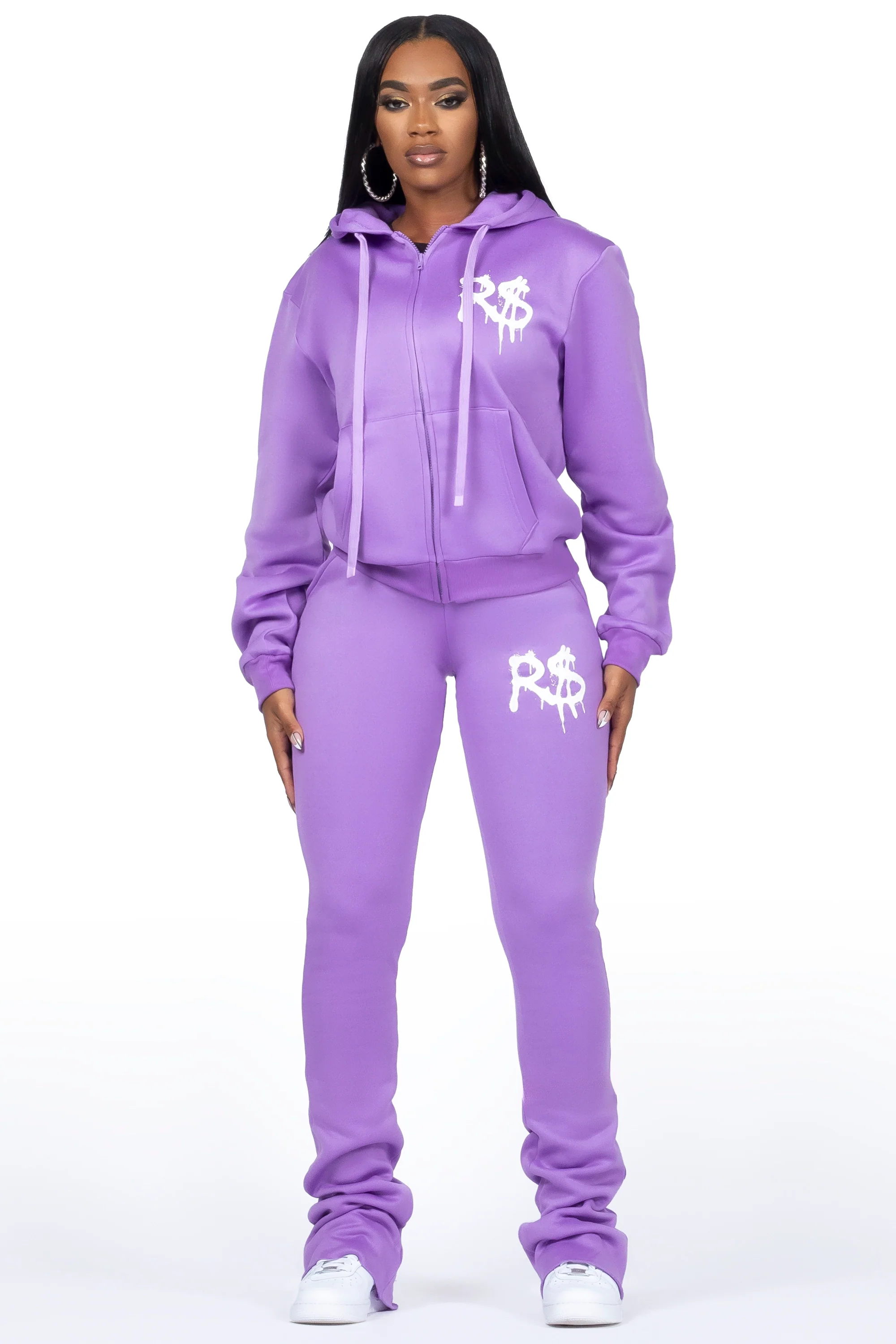 Passion Purple Zip Up Super Stacked Trackset - Image 3