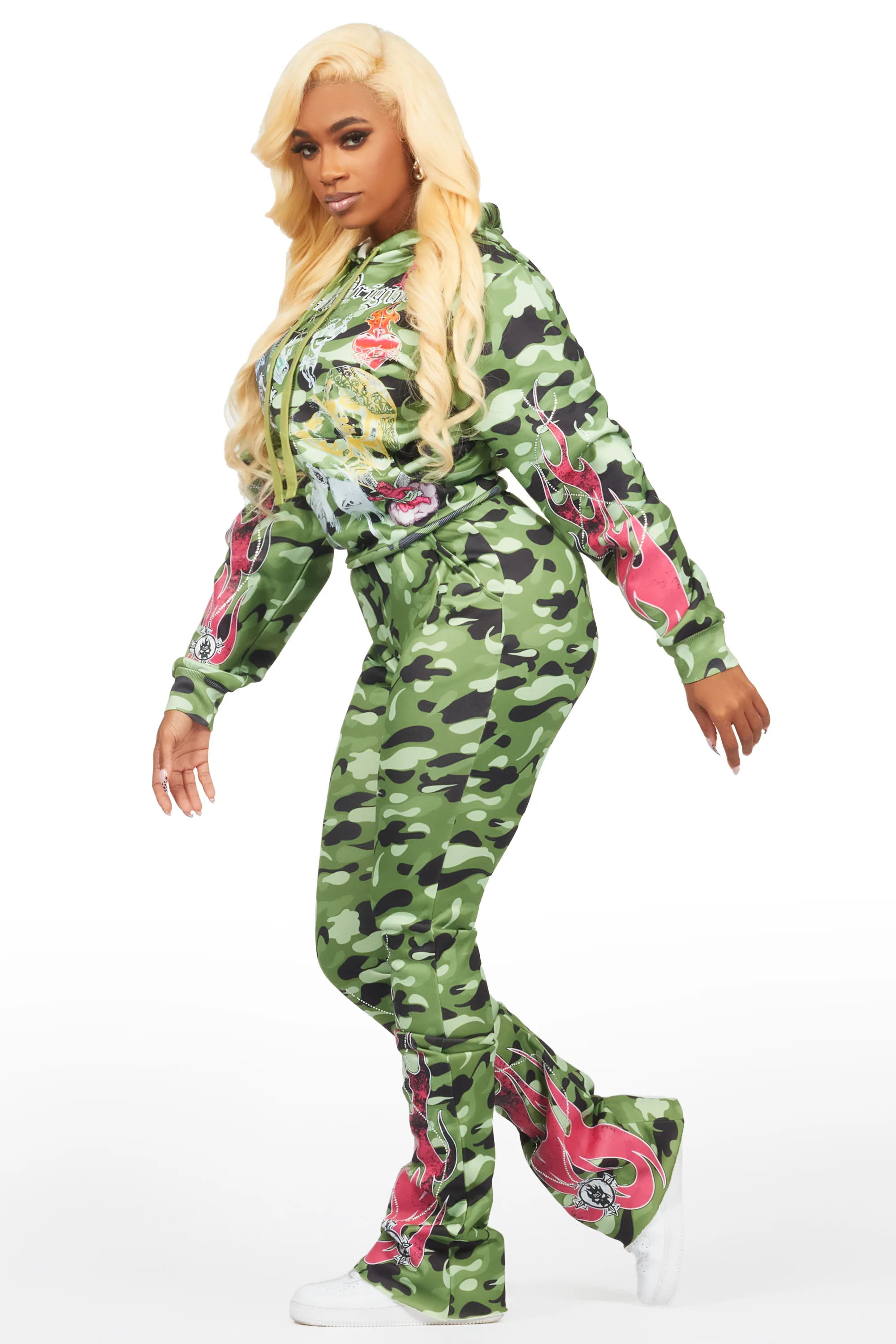 Dazarene Green Camo 2.0 Rhinestone Super Stacked Trackset - Image 3