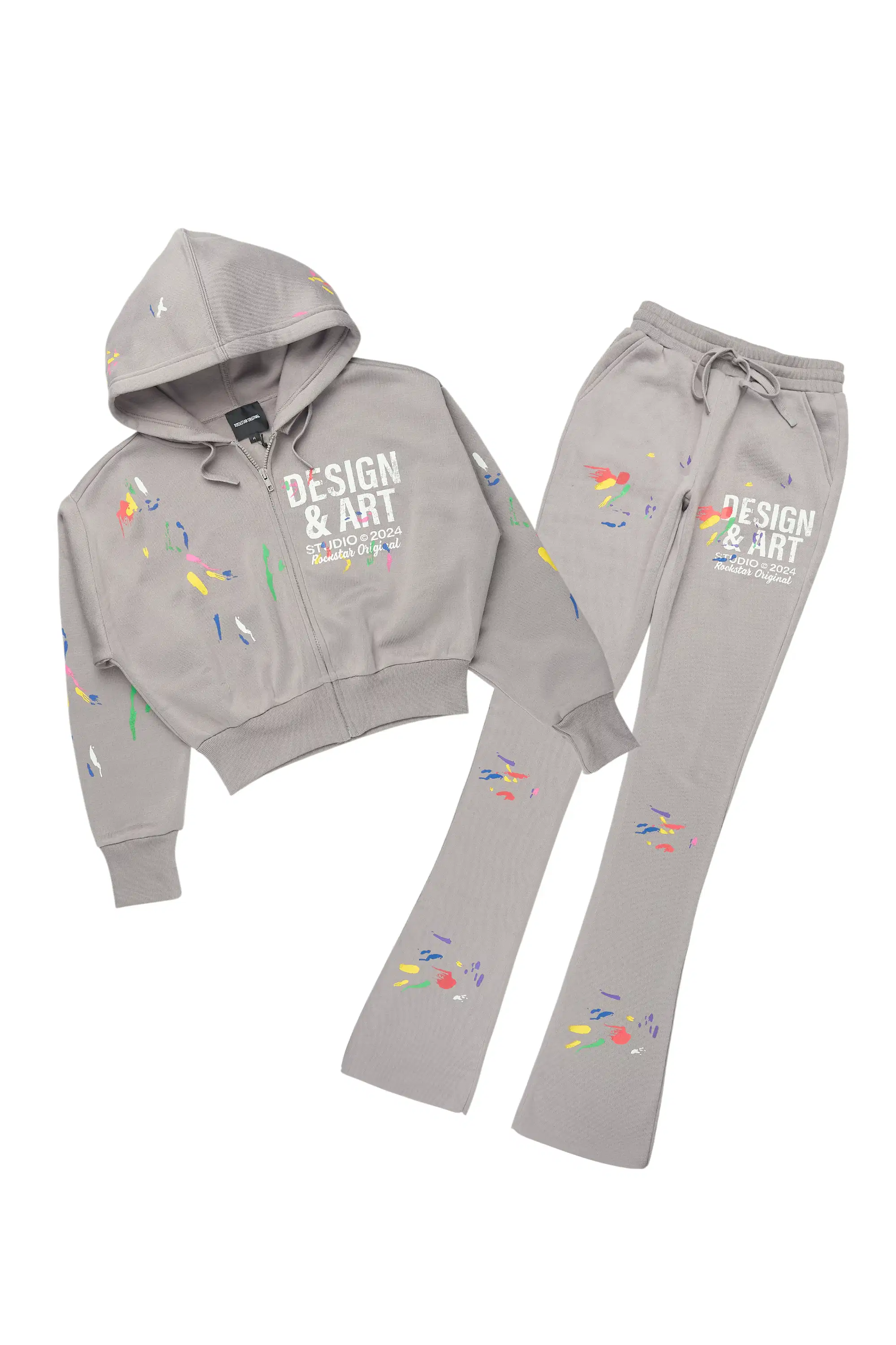Kristiane Grey Crop Super Stacked Trackset - Image 2