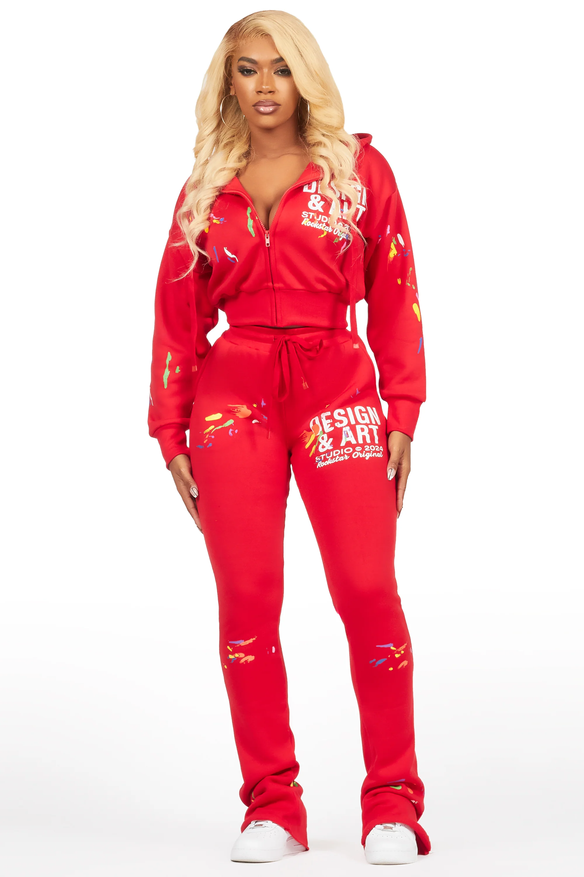 Kristiane Red Crop Super Stacked Trackset - Image 3
