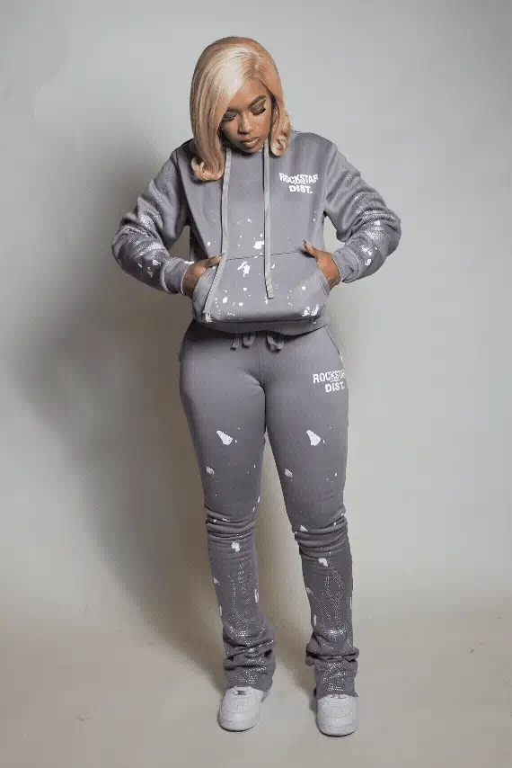 Sunna Grey Rhinestone Super Stacked Trackset