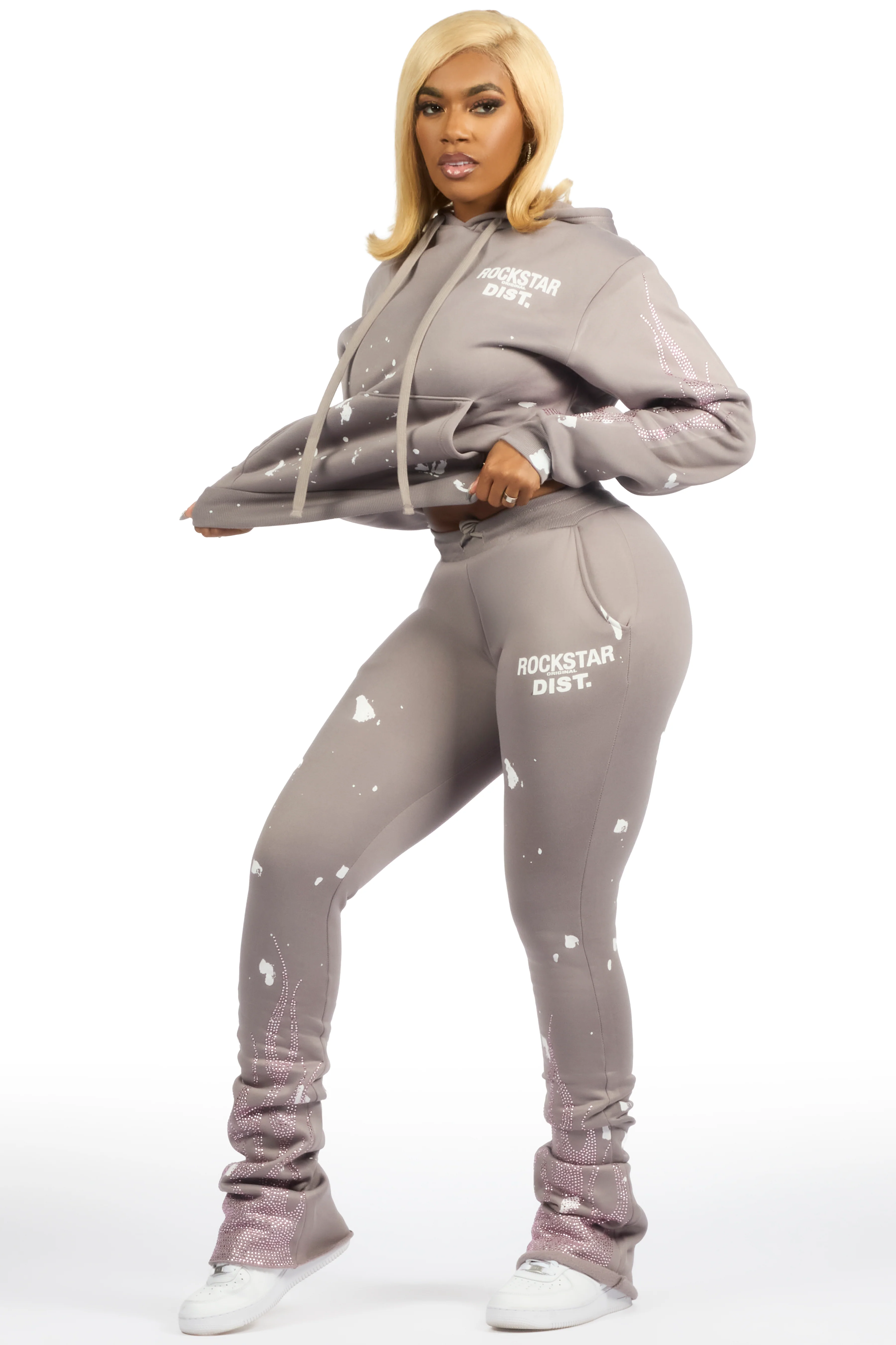 Sunna Grey Rhinestone Super Stacked Trackset - Image 3
