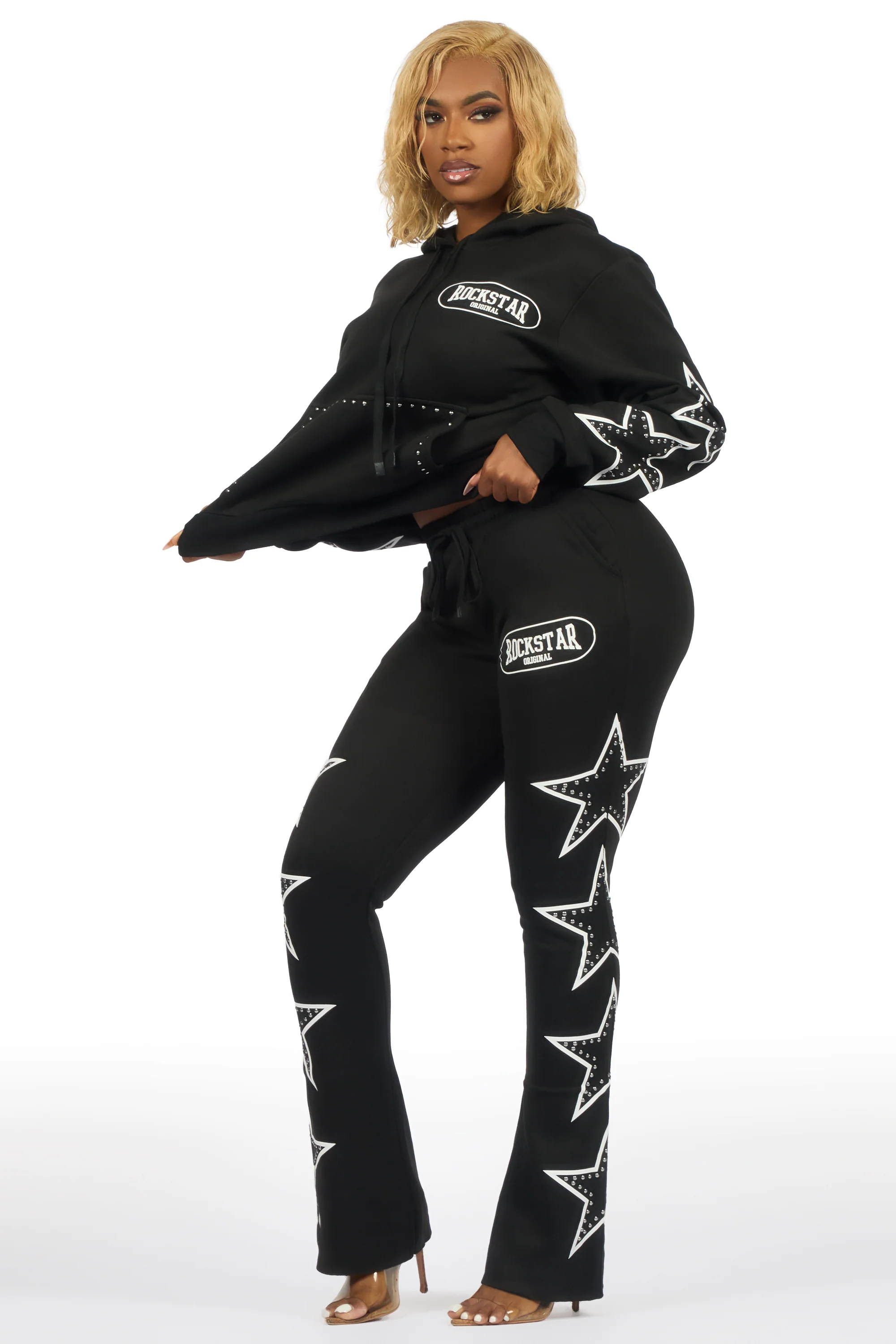 Alexius Black Rhinestone Stacked Track Set - Image 3