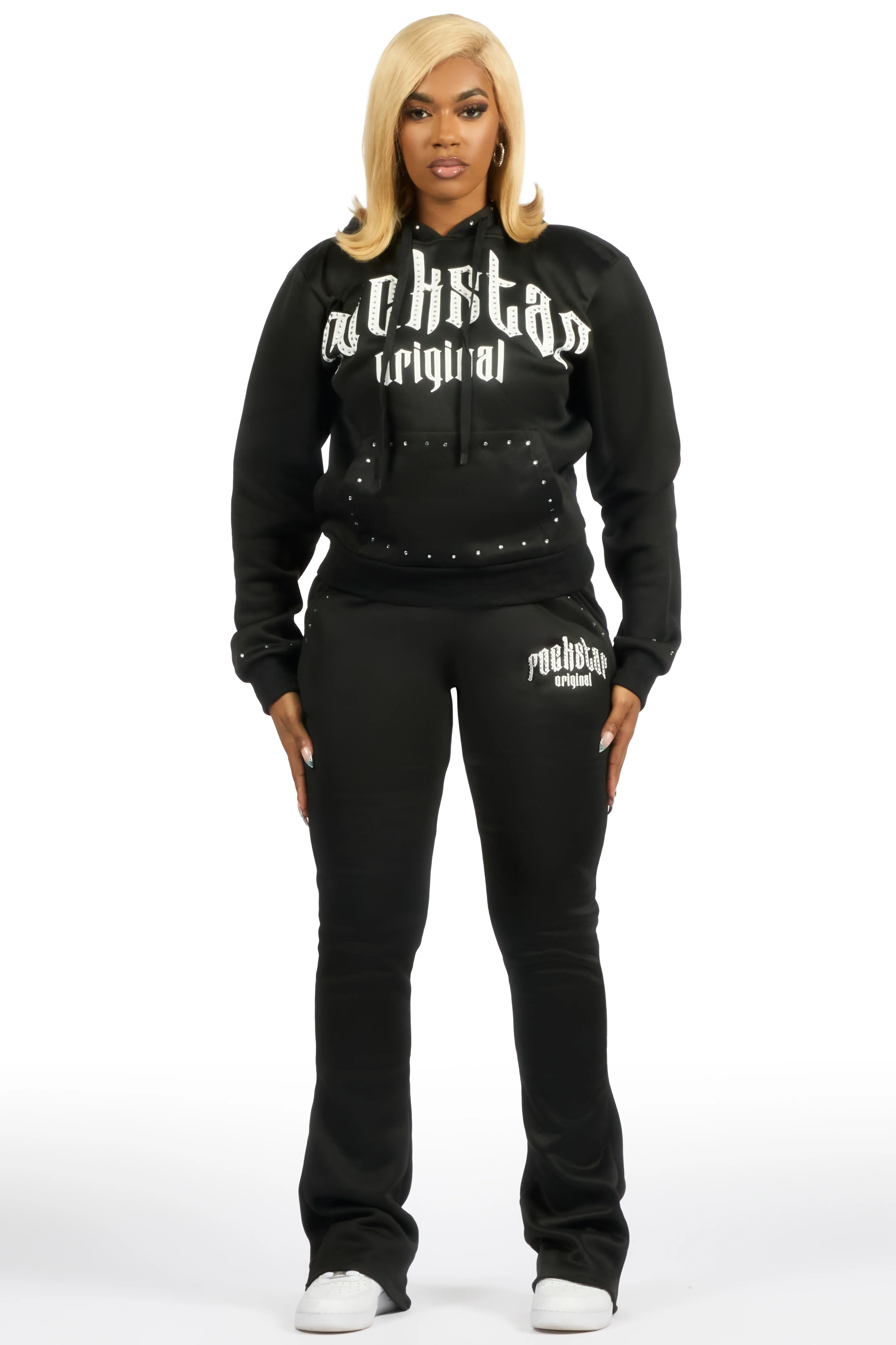 Sherris Black Studded Stacked Track Set - Image 4