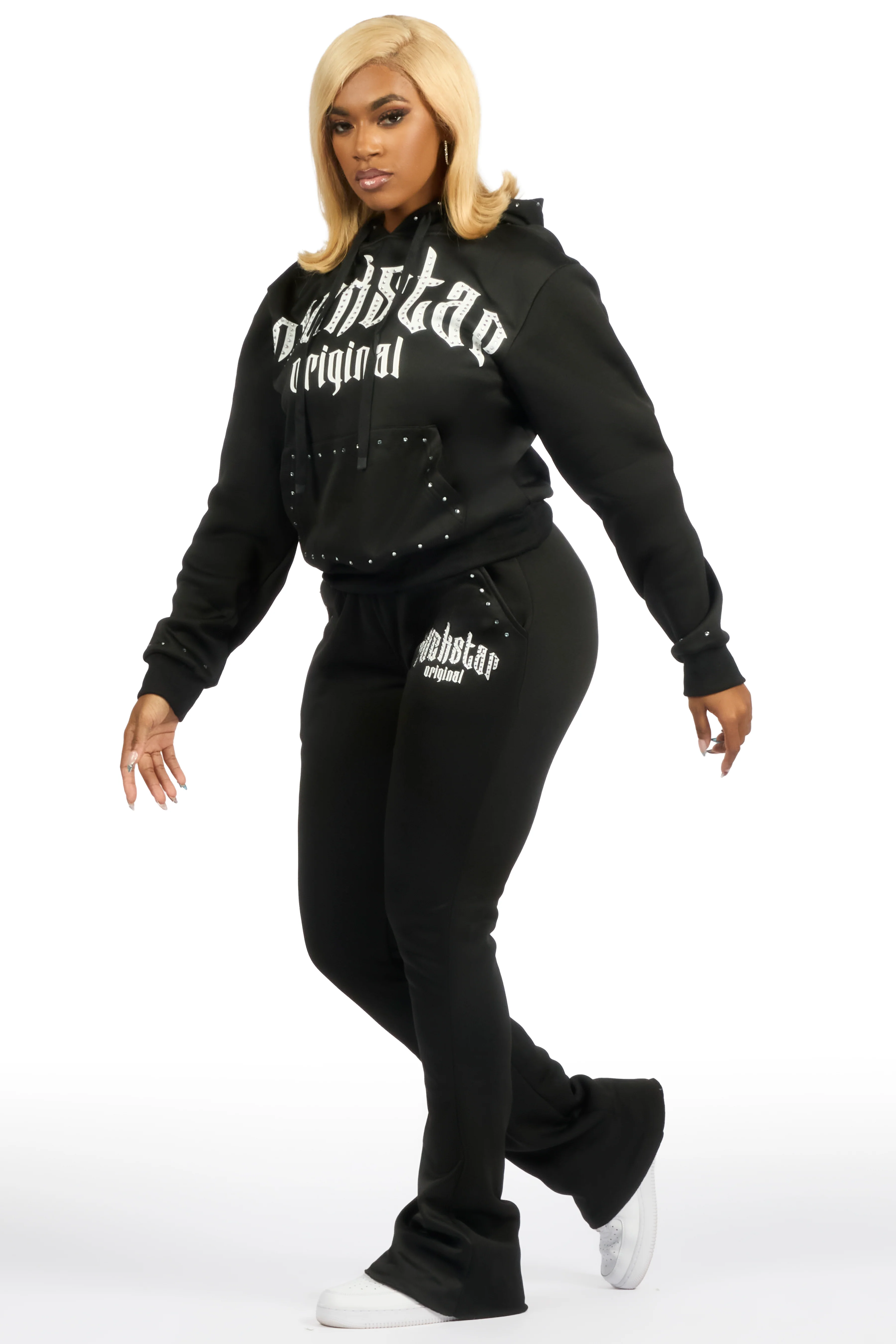 Sherris Black Studded Stacked Track Set - Image 7