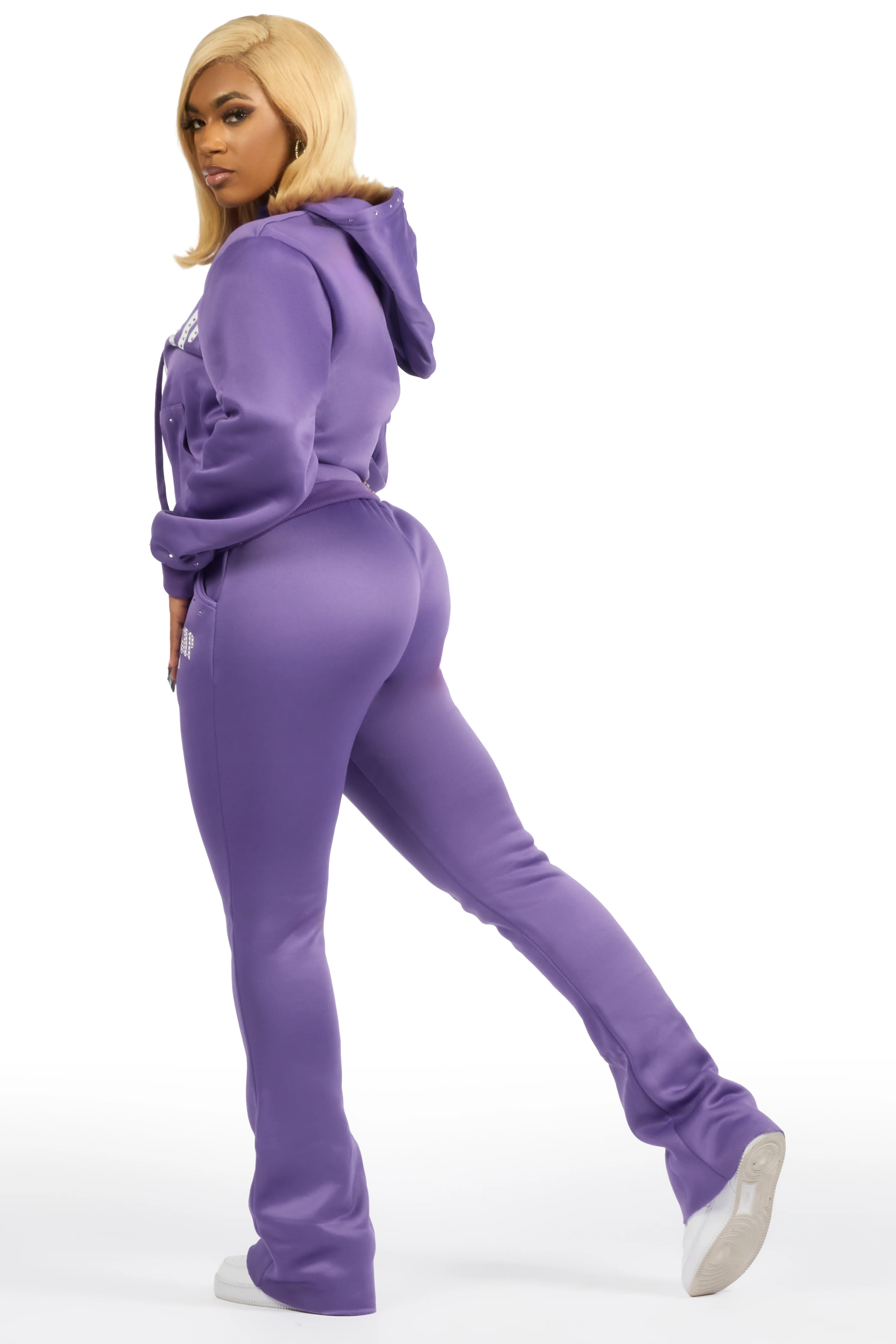 Sherris Purple Studded Stacked Track Set - Image 7