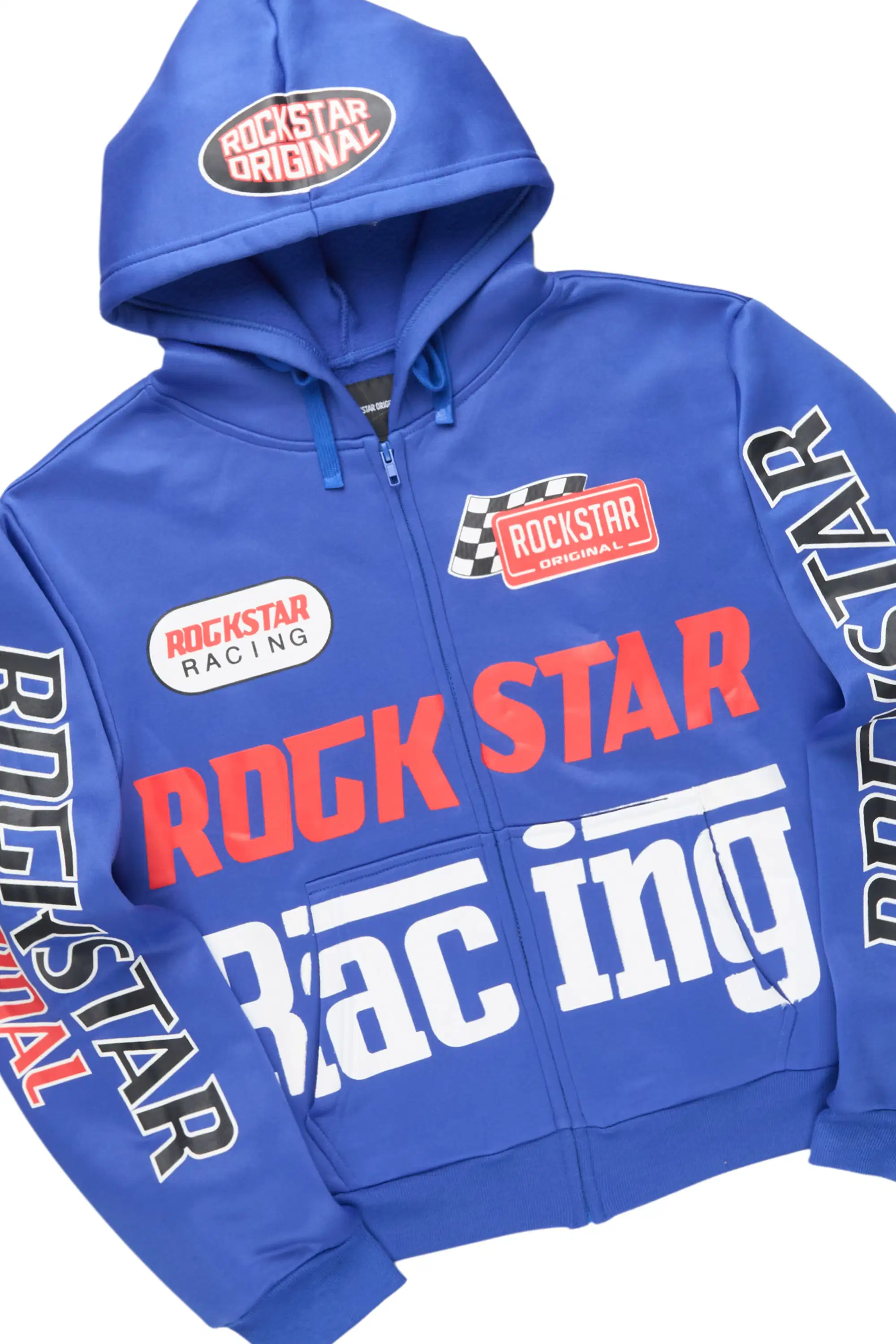 Tarie Royal Blue Zip Up Super Stacked Track Set - Image 7