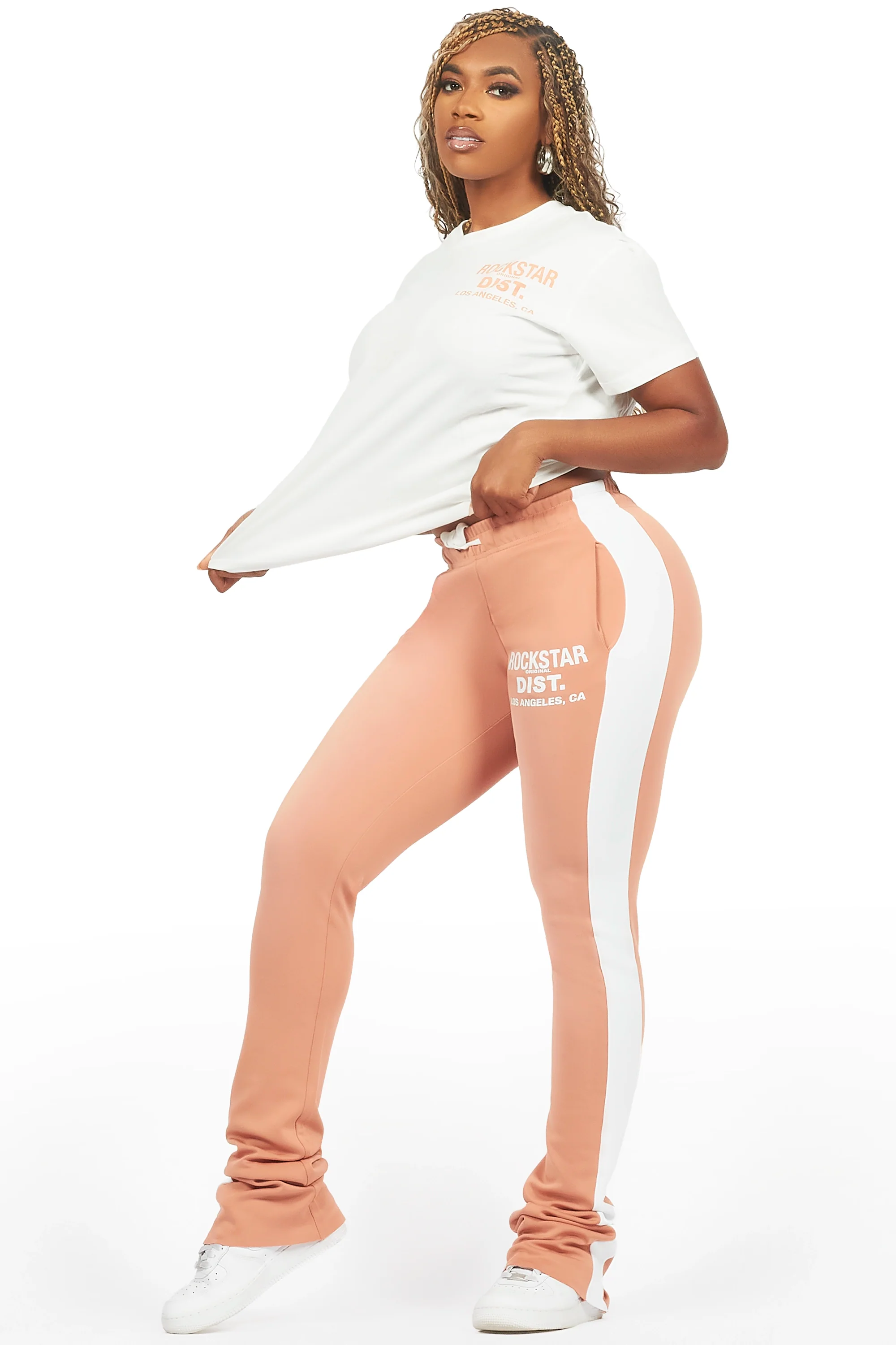 Atlanty 2.0 White/Mocha T-Shirt Trackset - Image 3