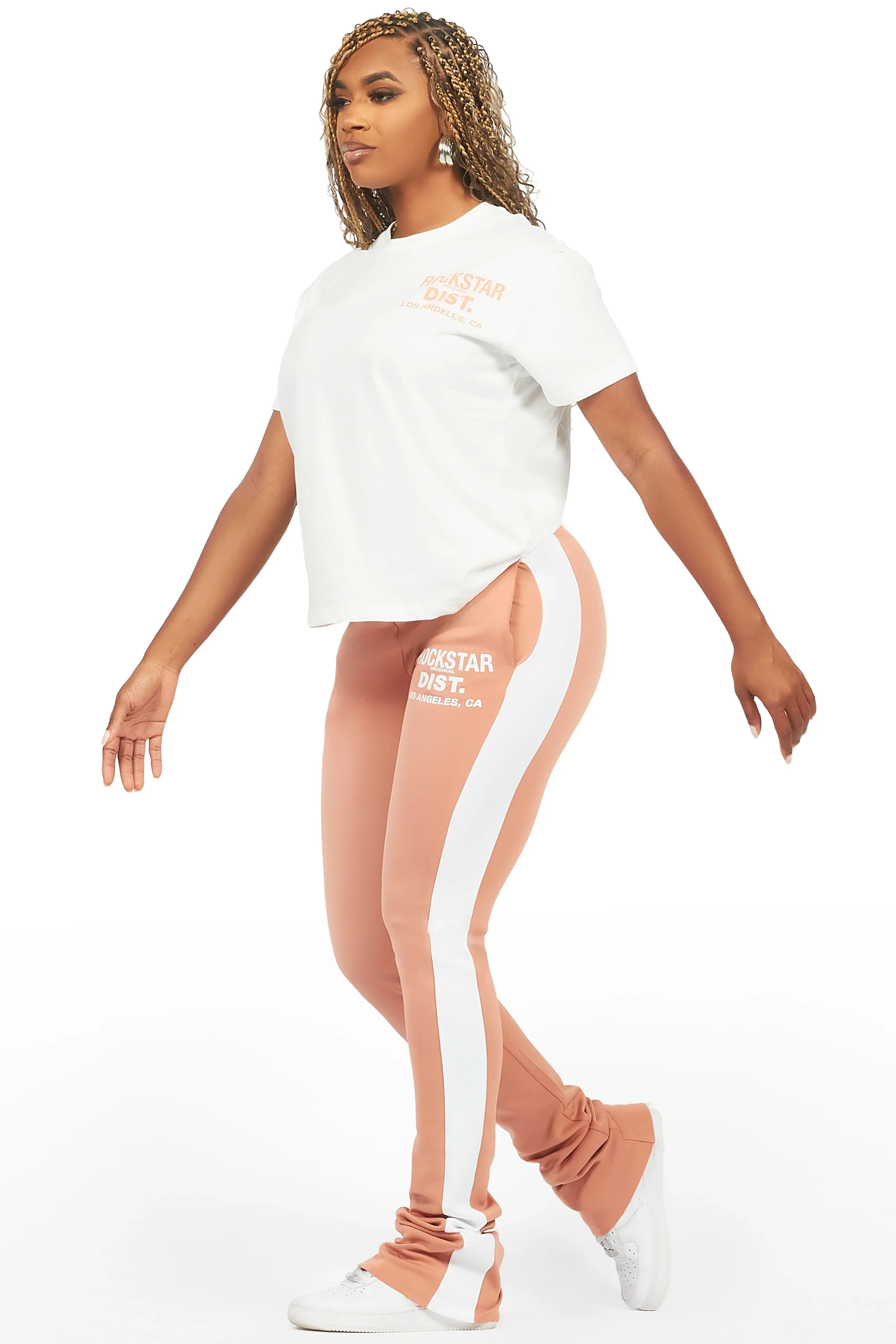 Atlanty 2.0 White/Mocha T-Shirt Trackset - Image 5