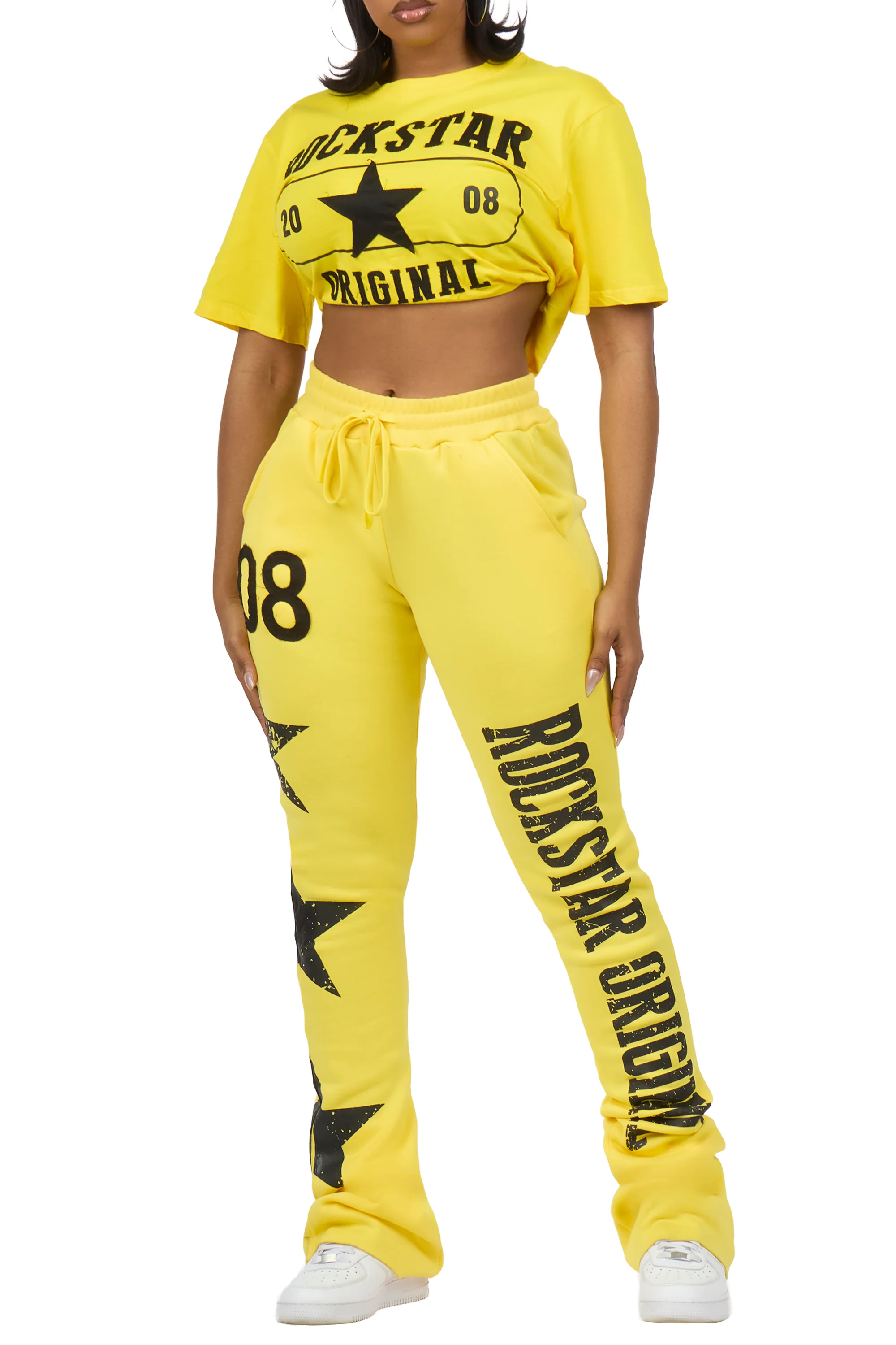 Chavonne Yellow T-Shirt Trackset - Image 8