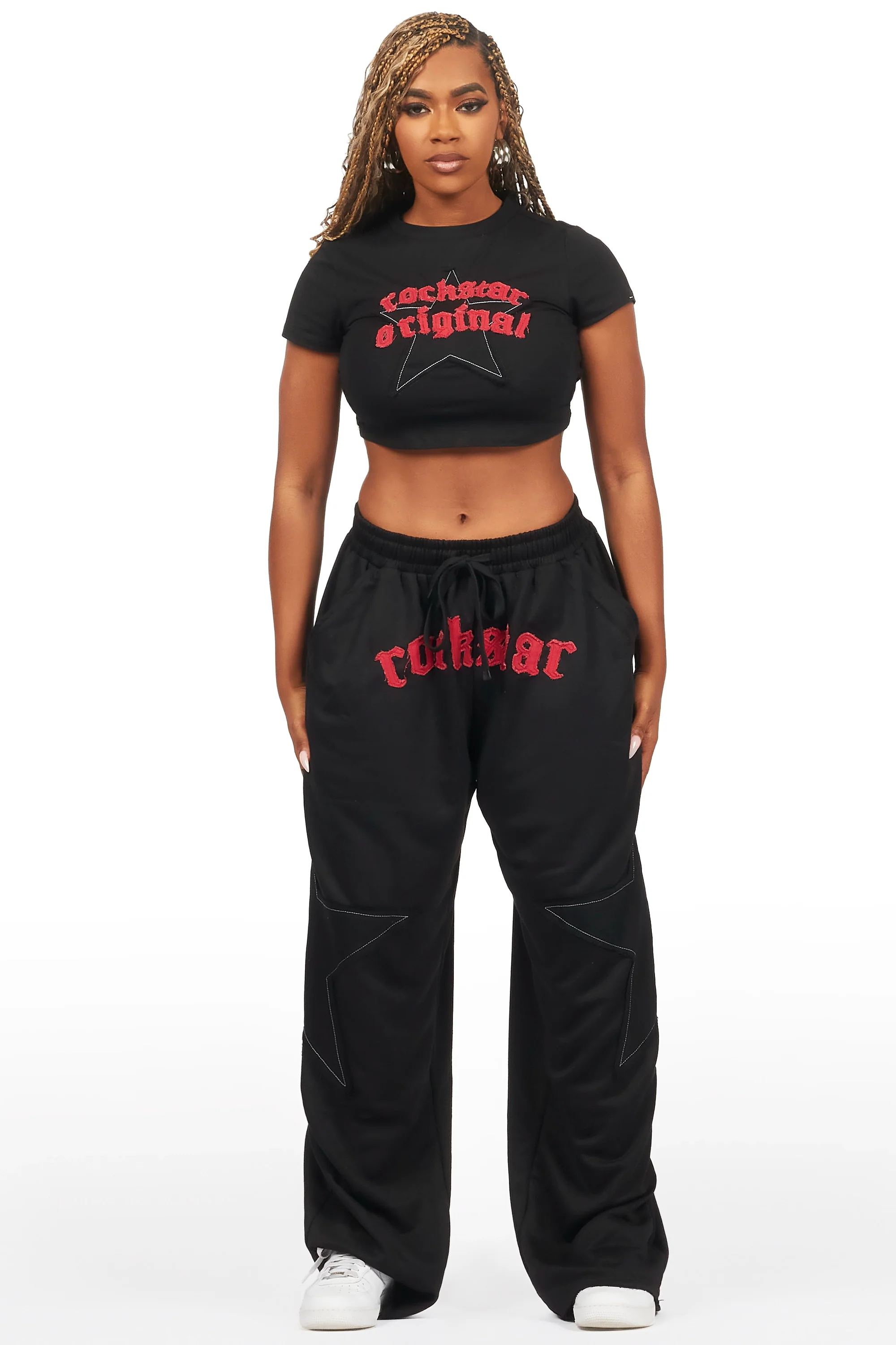 Shelley Black/Red T-Shirt Trackset - Image 2