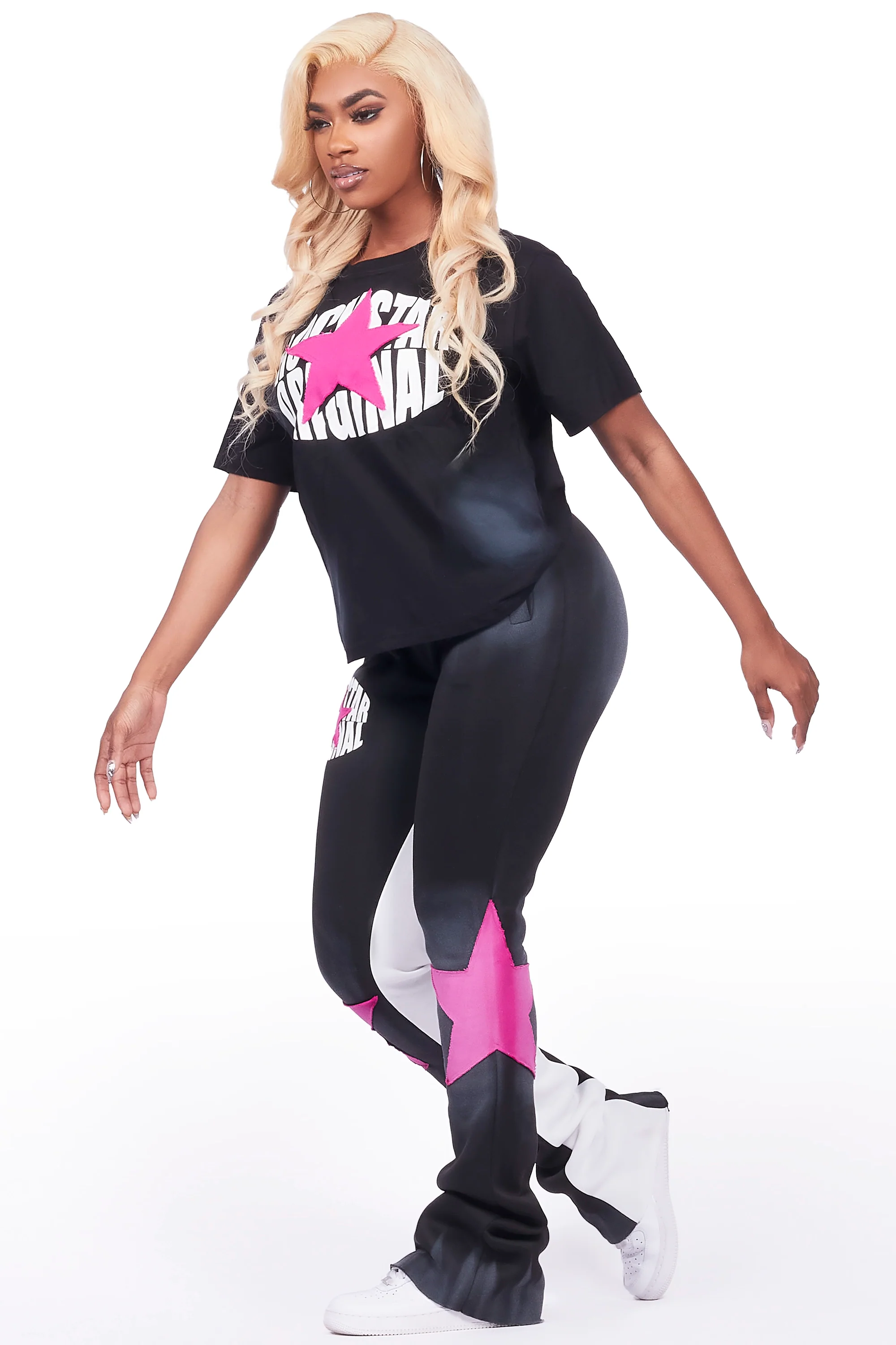 Kaliyah Black T-Shirt Trackset - Image 4